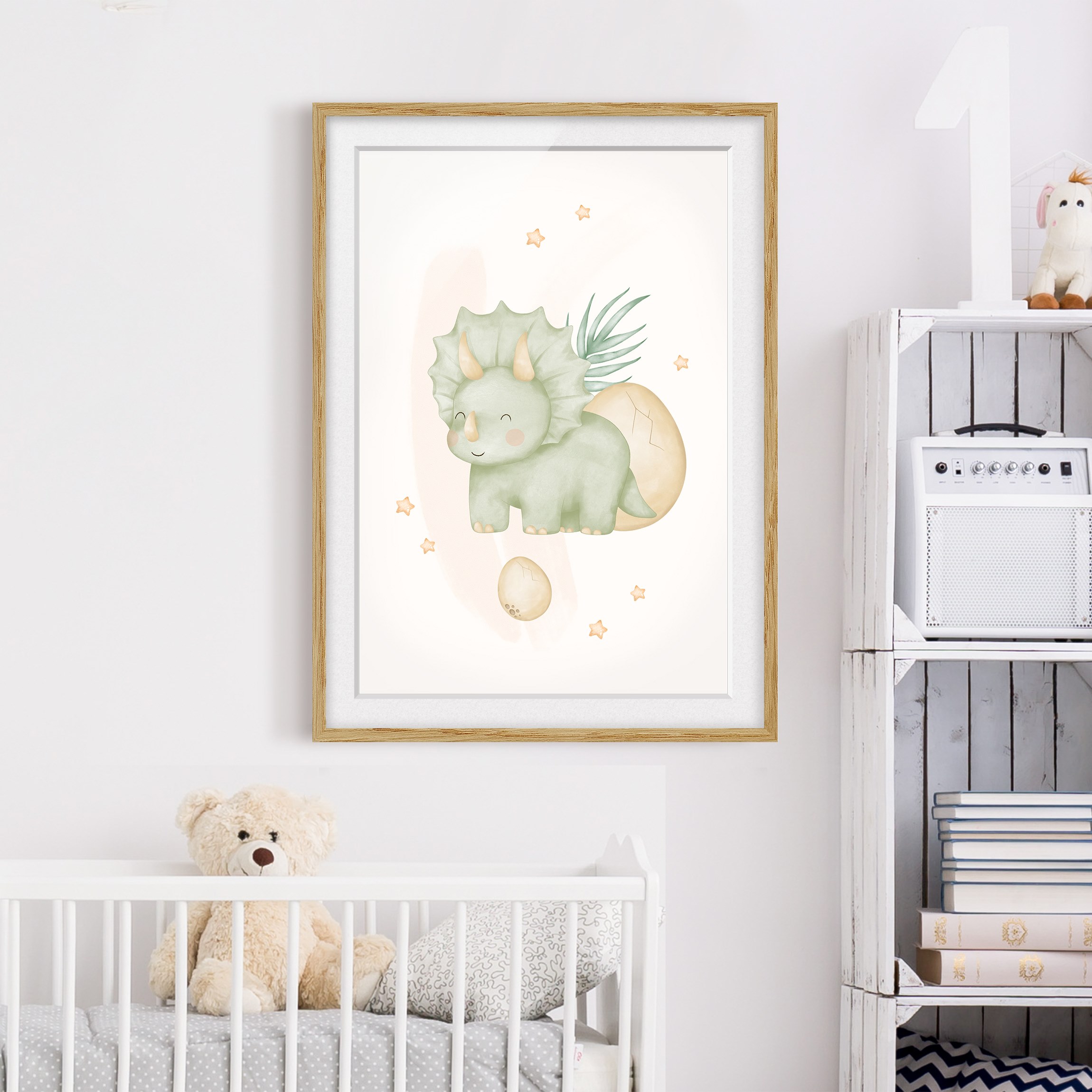 Bild mit Rahmen Baby Triceratops