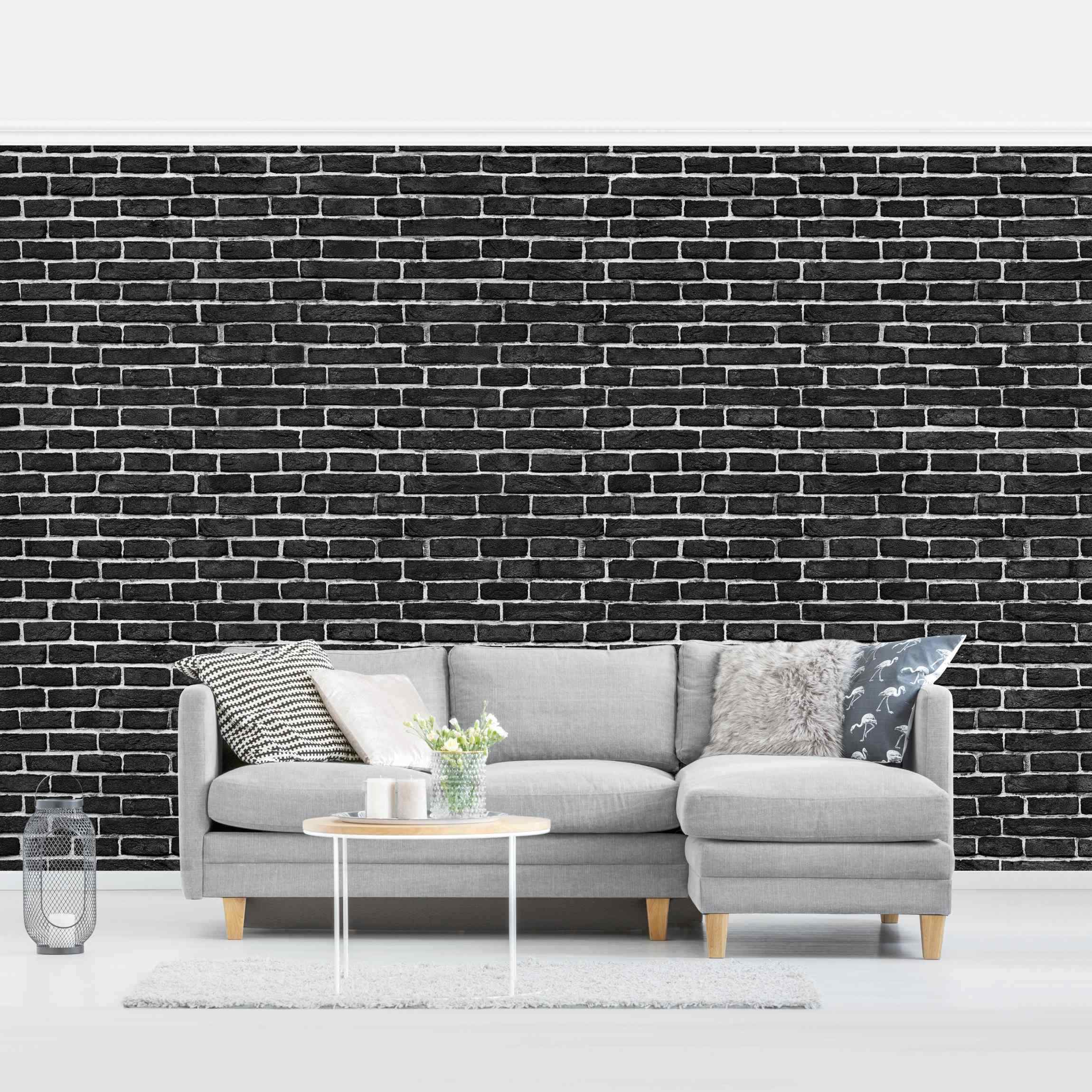 Fototapete Backsteinwand schwarz