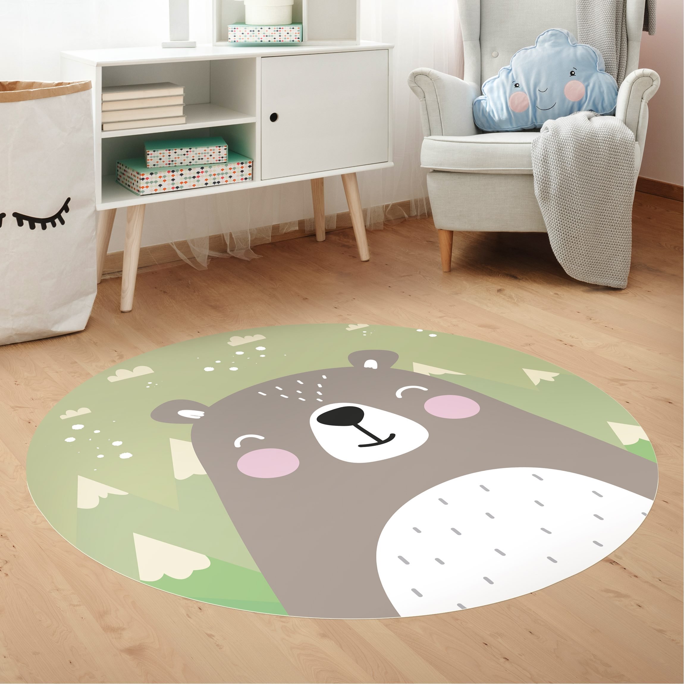 Runder Vinyl-Teppich Bärchen