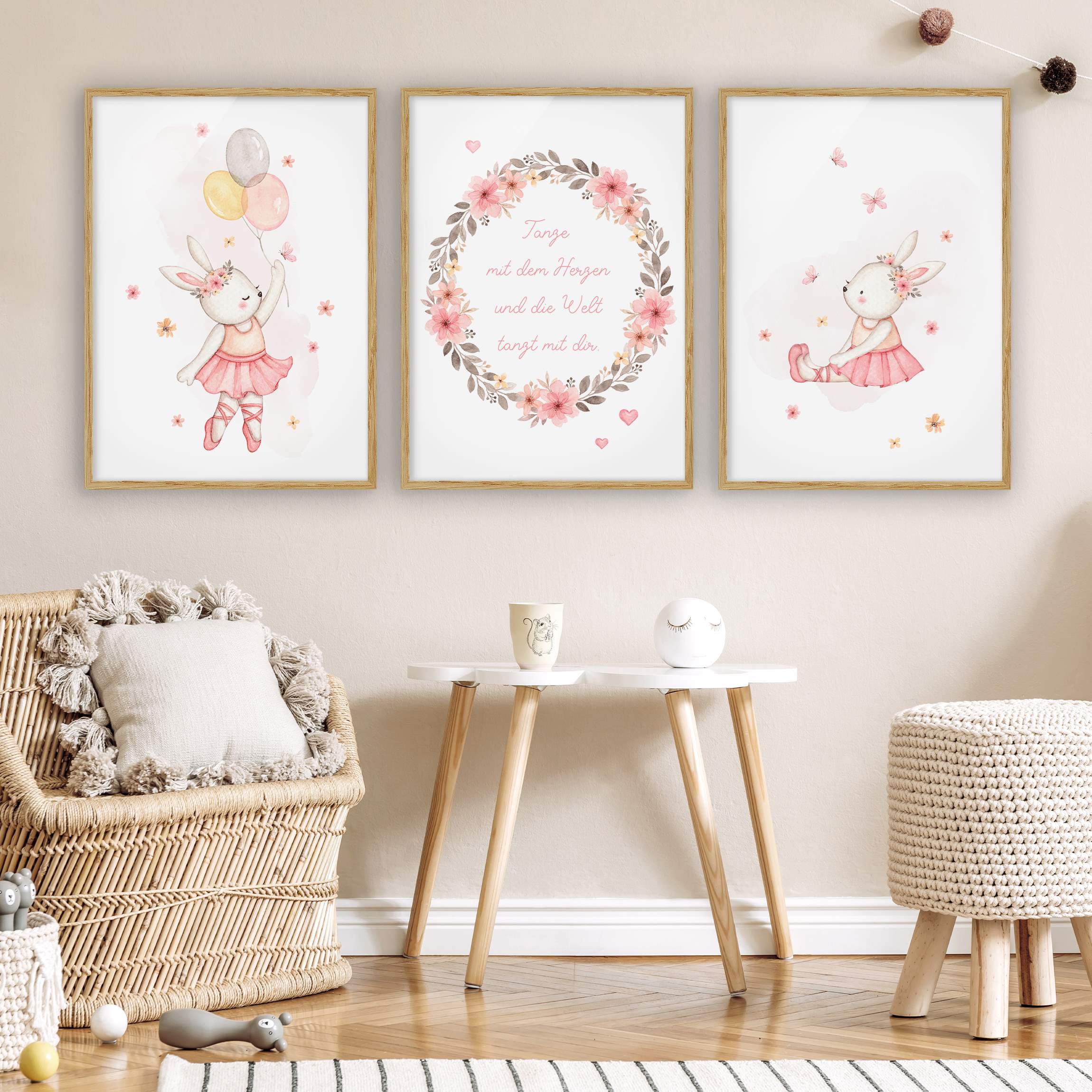 Bilderwände Ballerina Hasen