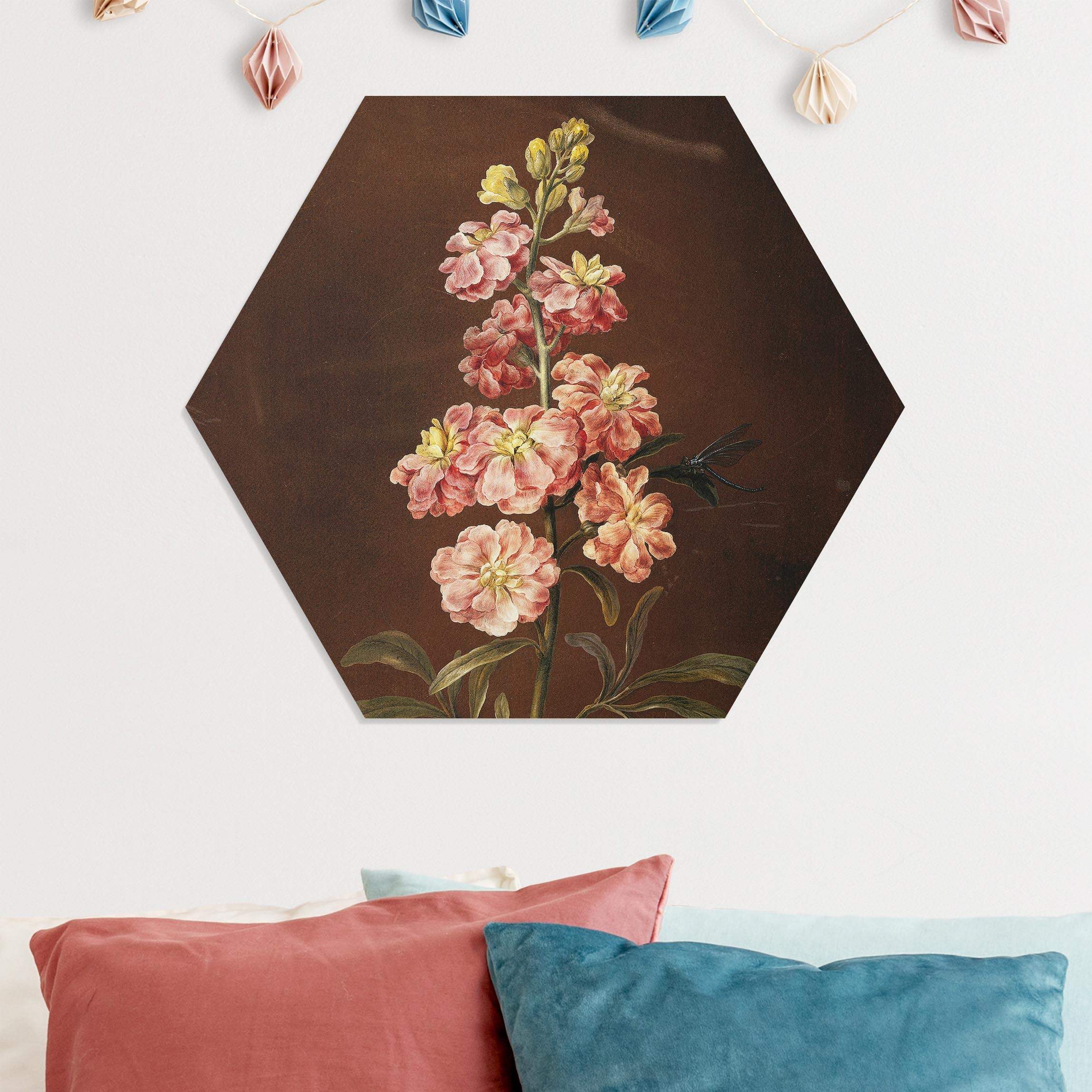 Hexagon-Forexbild Barbara Regina Dietzsch - Eine rosa Garten-Levkkoje