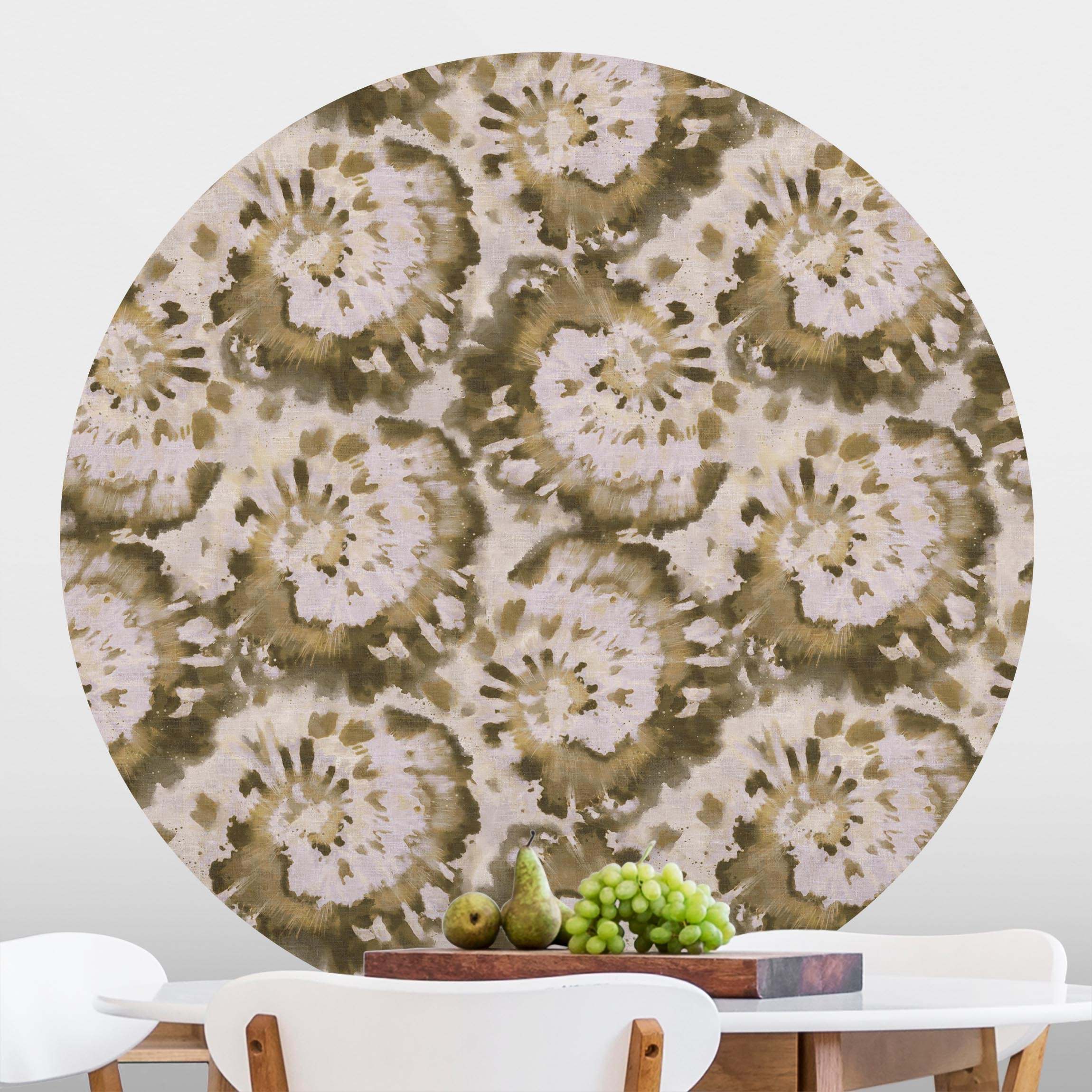 Runde Fototapete Batik auf Leinwand Struktur
