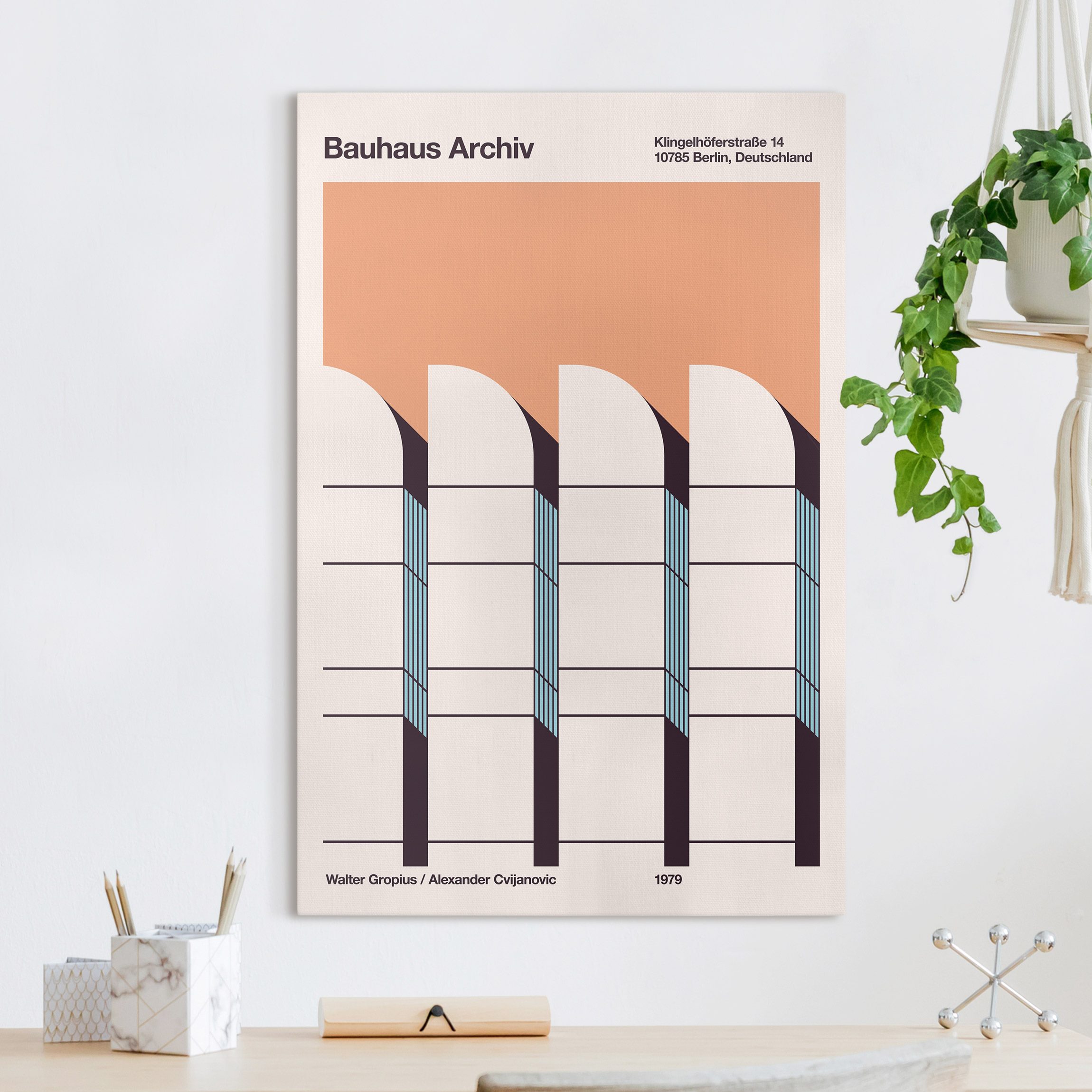 Leinwandbild Bauhaus Archiv - Plakat