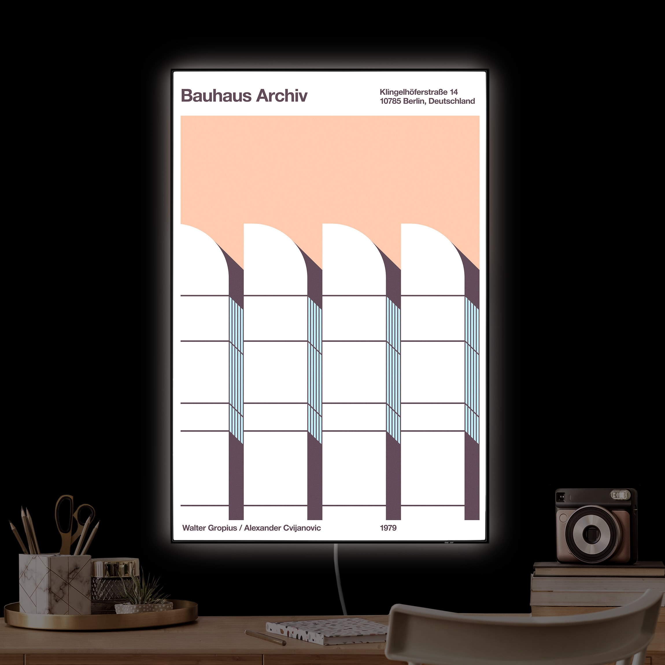 LED-Wechselbild Bauhaus Archiv - Plakat