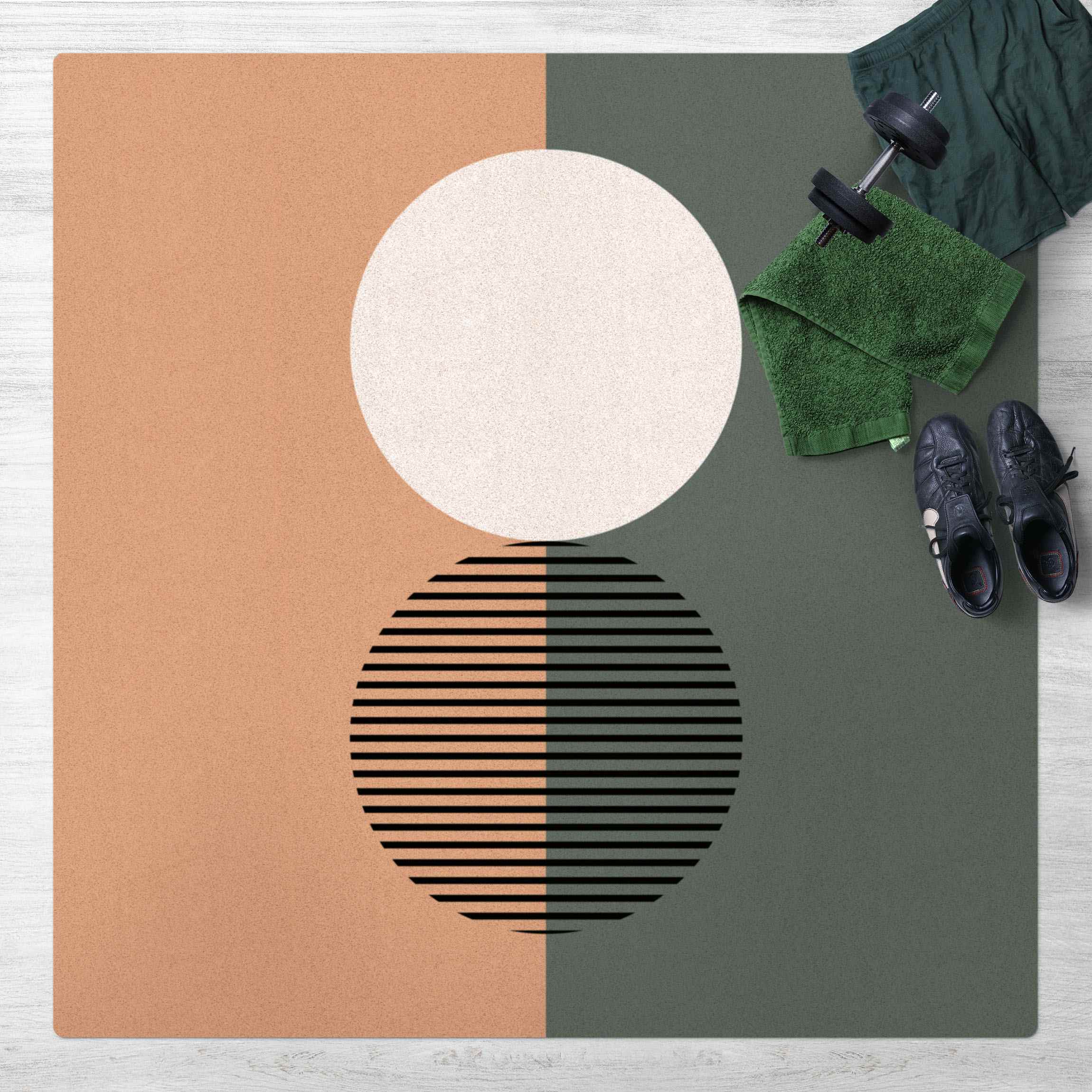 Kork-Teppich Bauhaus Ulm Blau