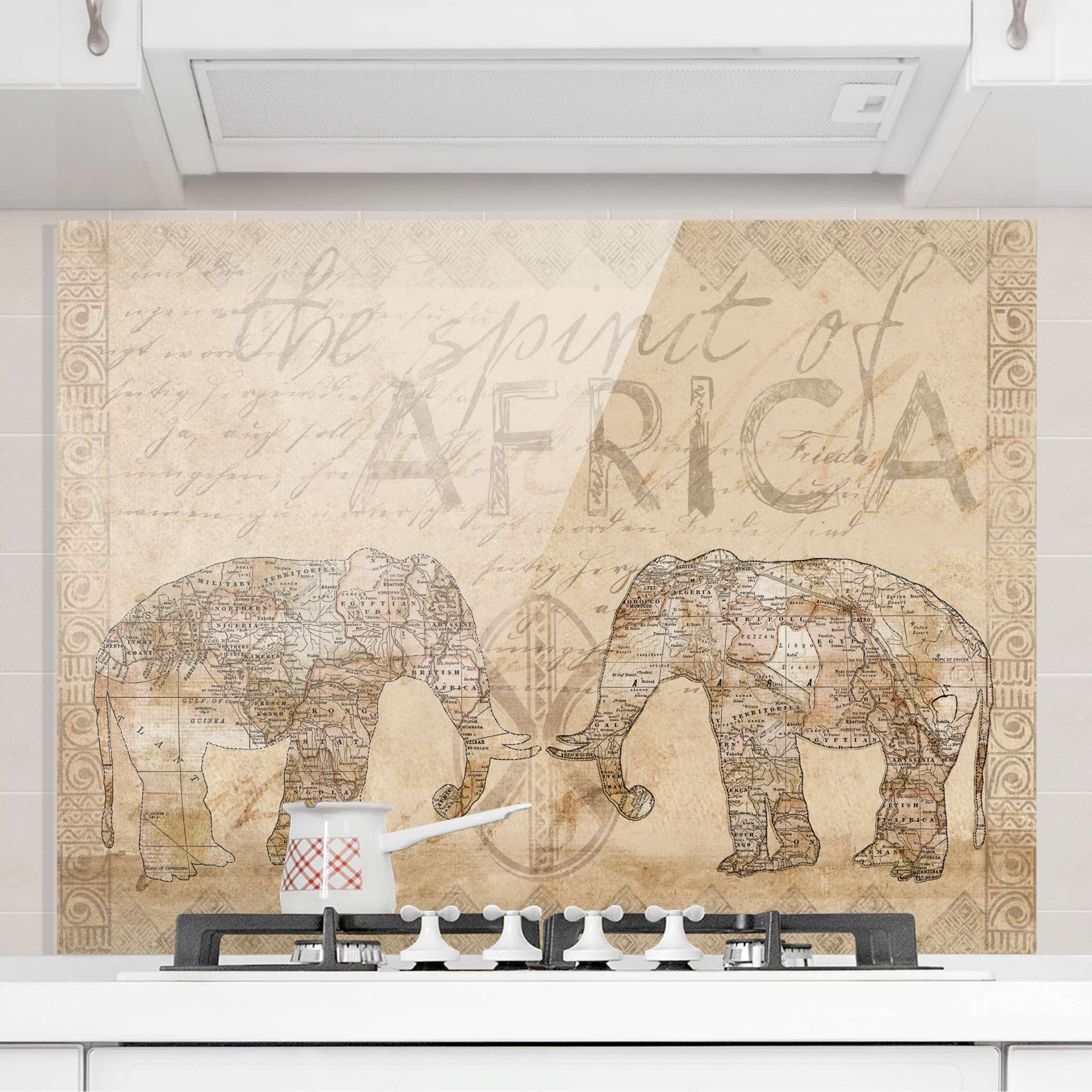 Spritzschutz Vintage Collage - Spirit of Africa