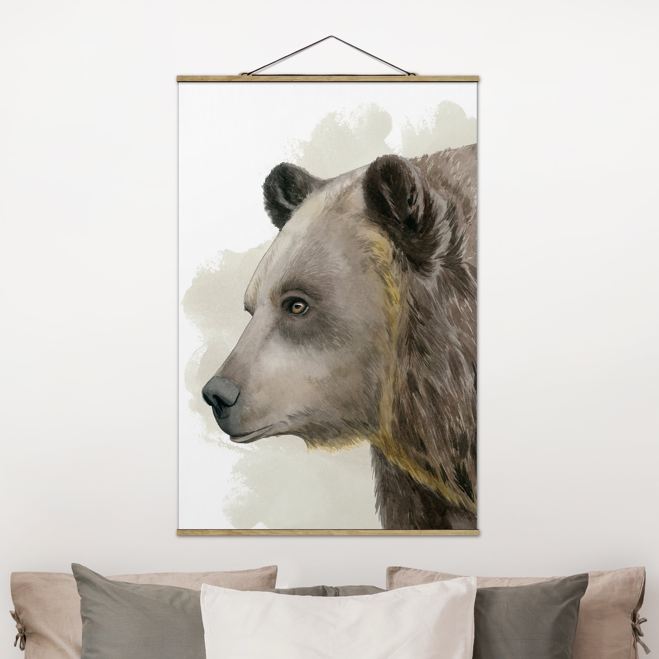 Stoffbild - Hochformat Waldfreunde - Bär