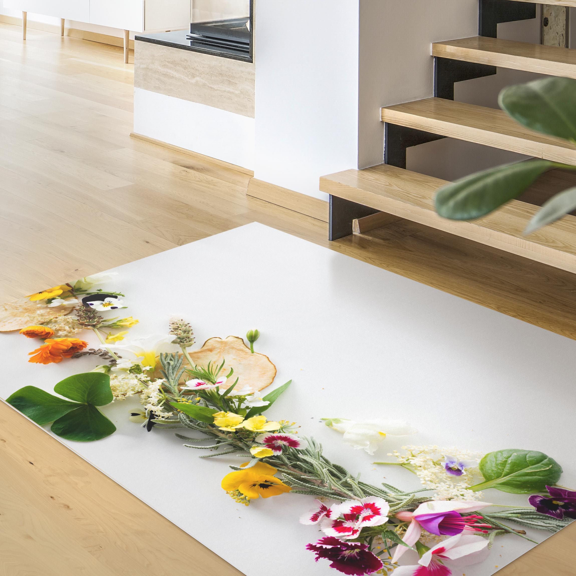 Vinylteppich Frische Kräuter mit Essblüten