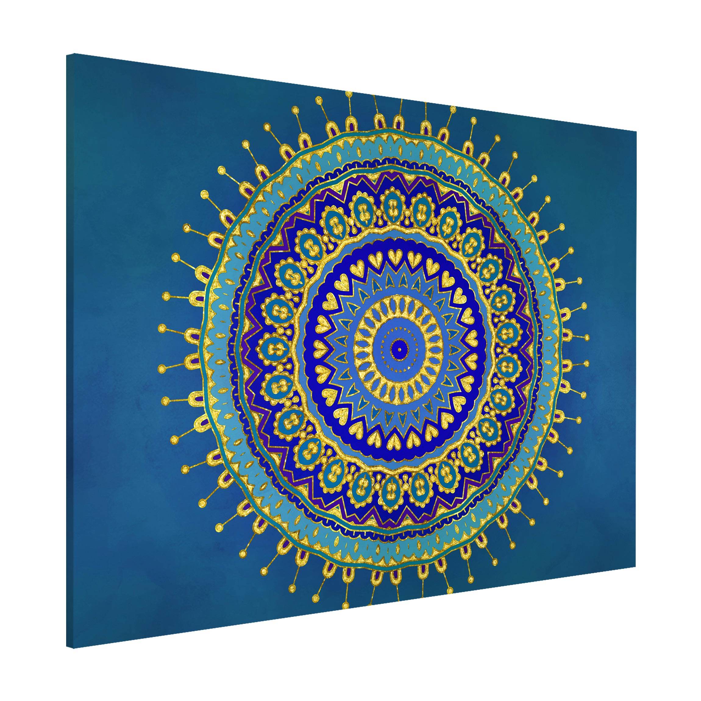 Magnettafel Mandala Blau Gold