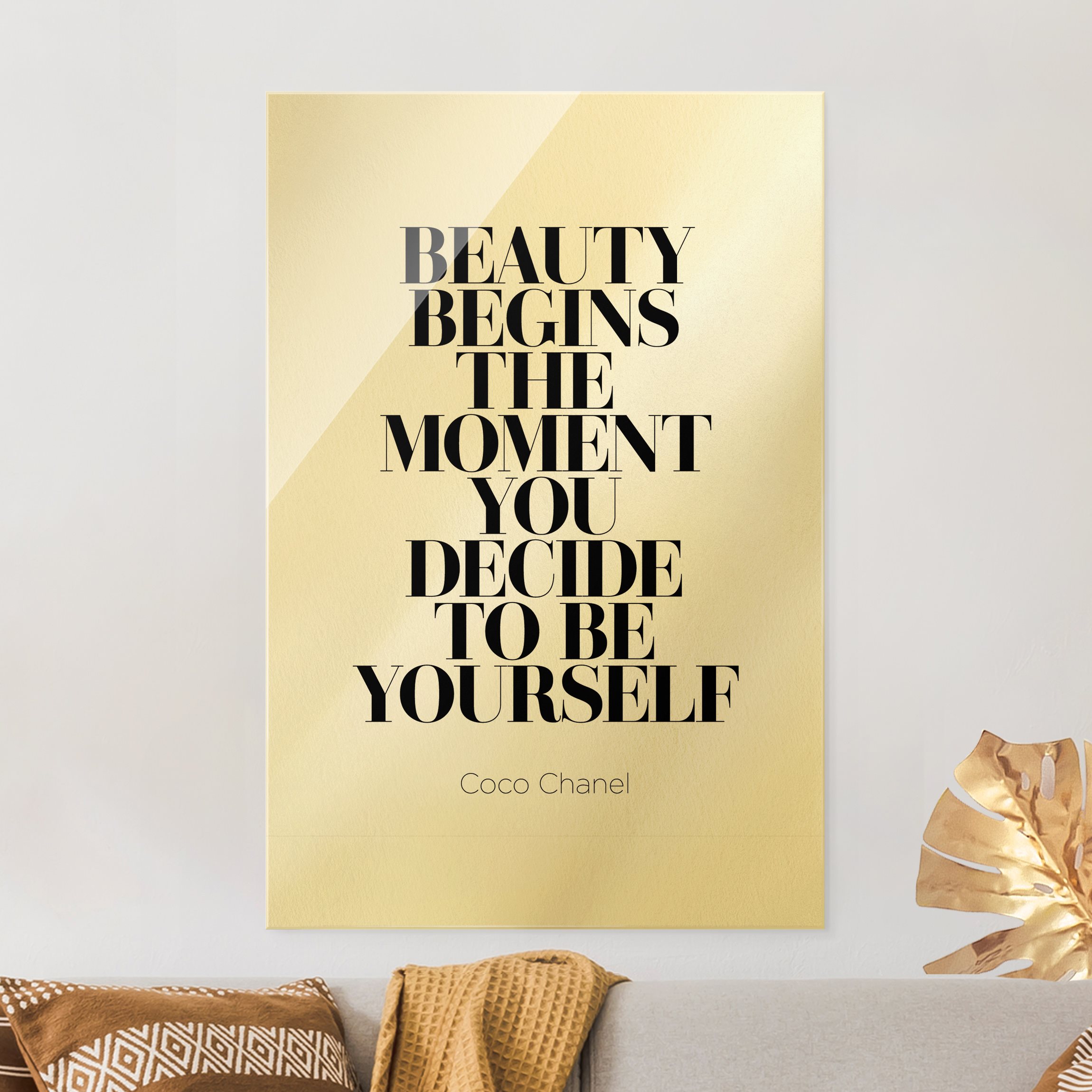 Glasbild Be yourself Coco Chanel
