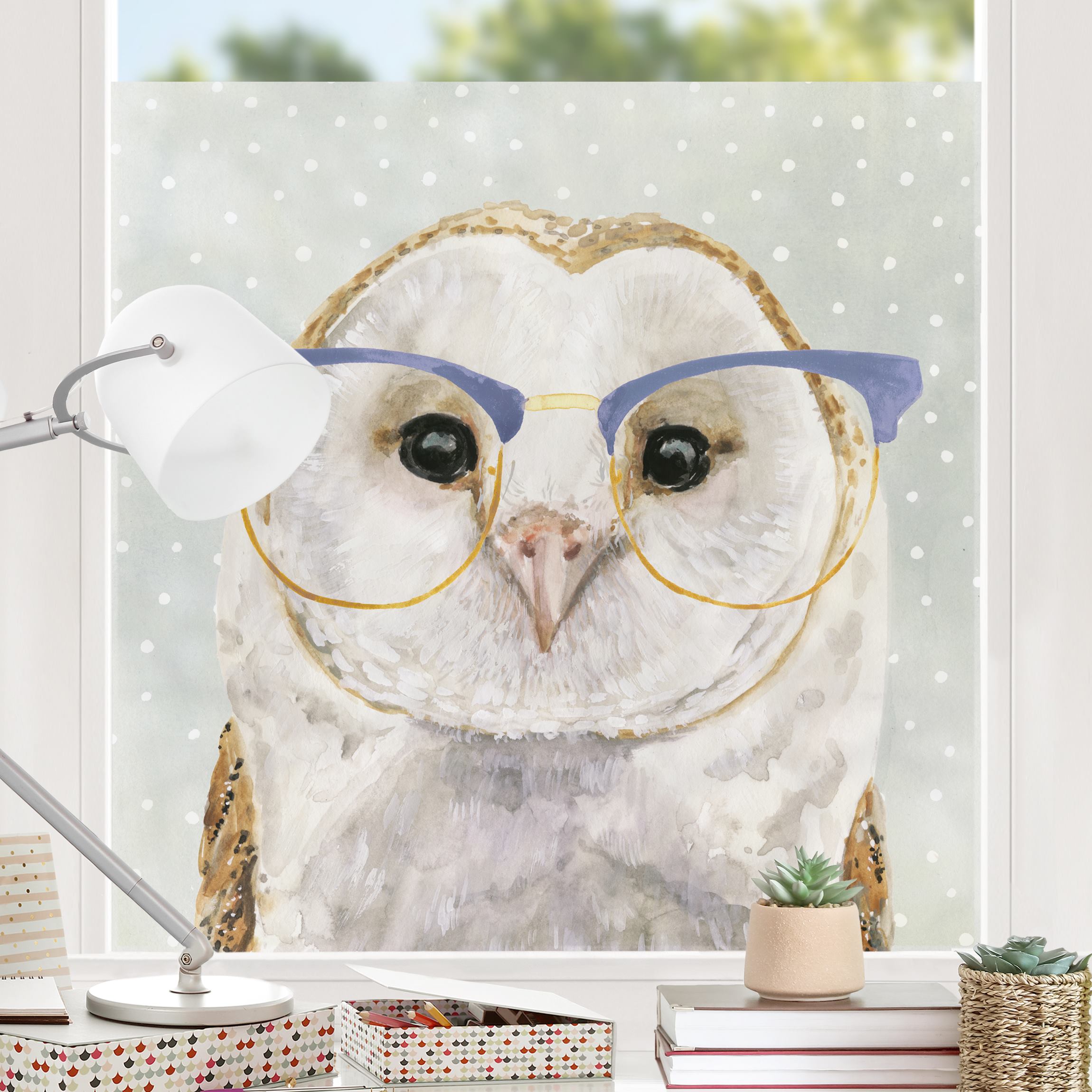 Fensterfolie Bebrillte Tiere - Eule