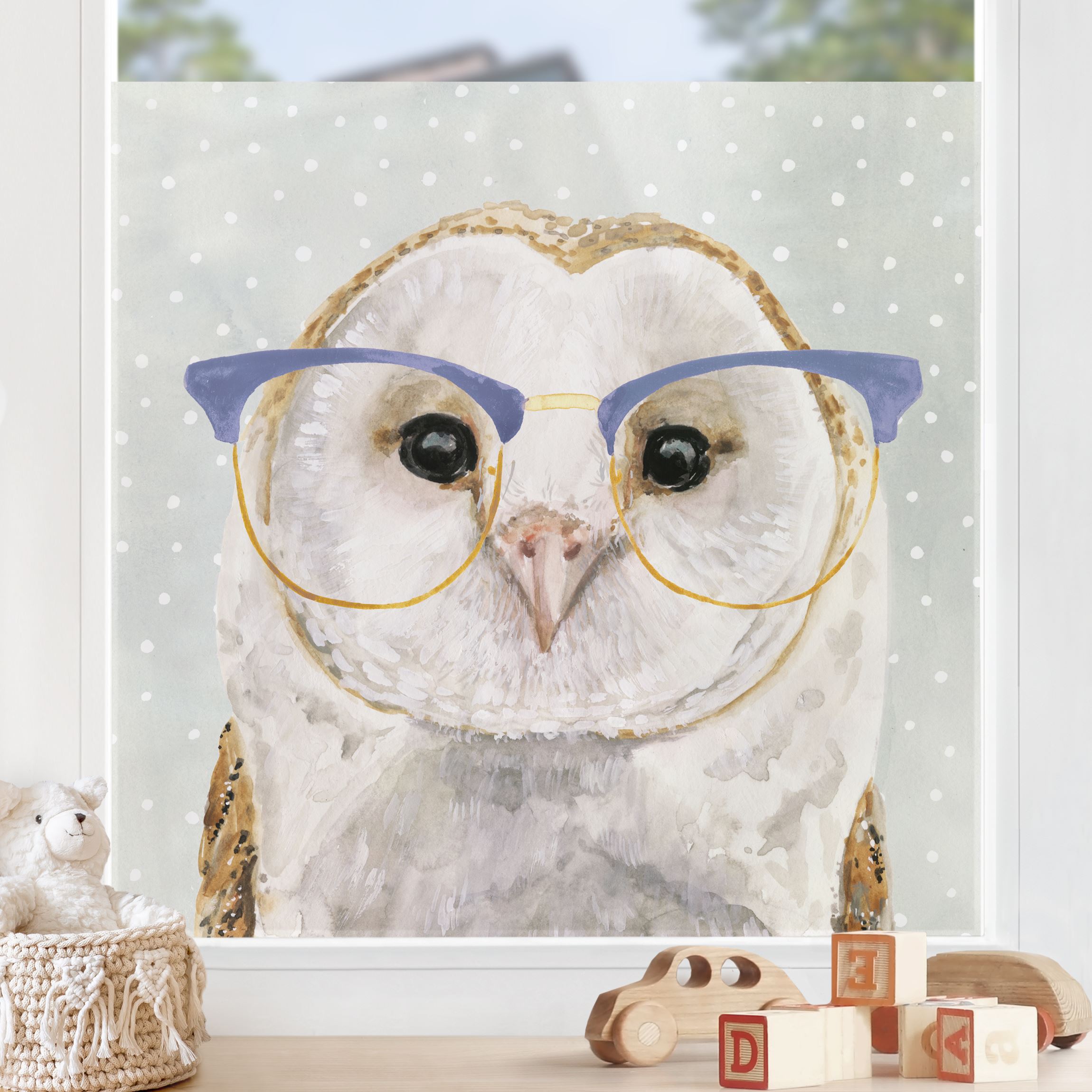 Fensterfolie Bebrillte Tiere - Eule