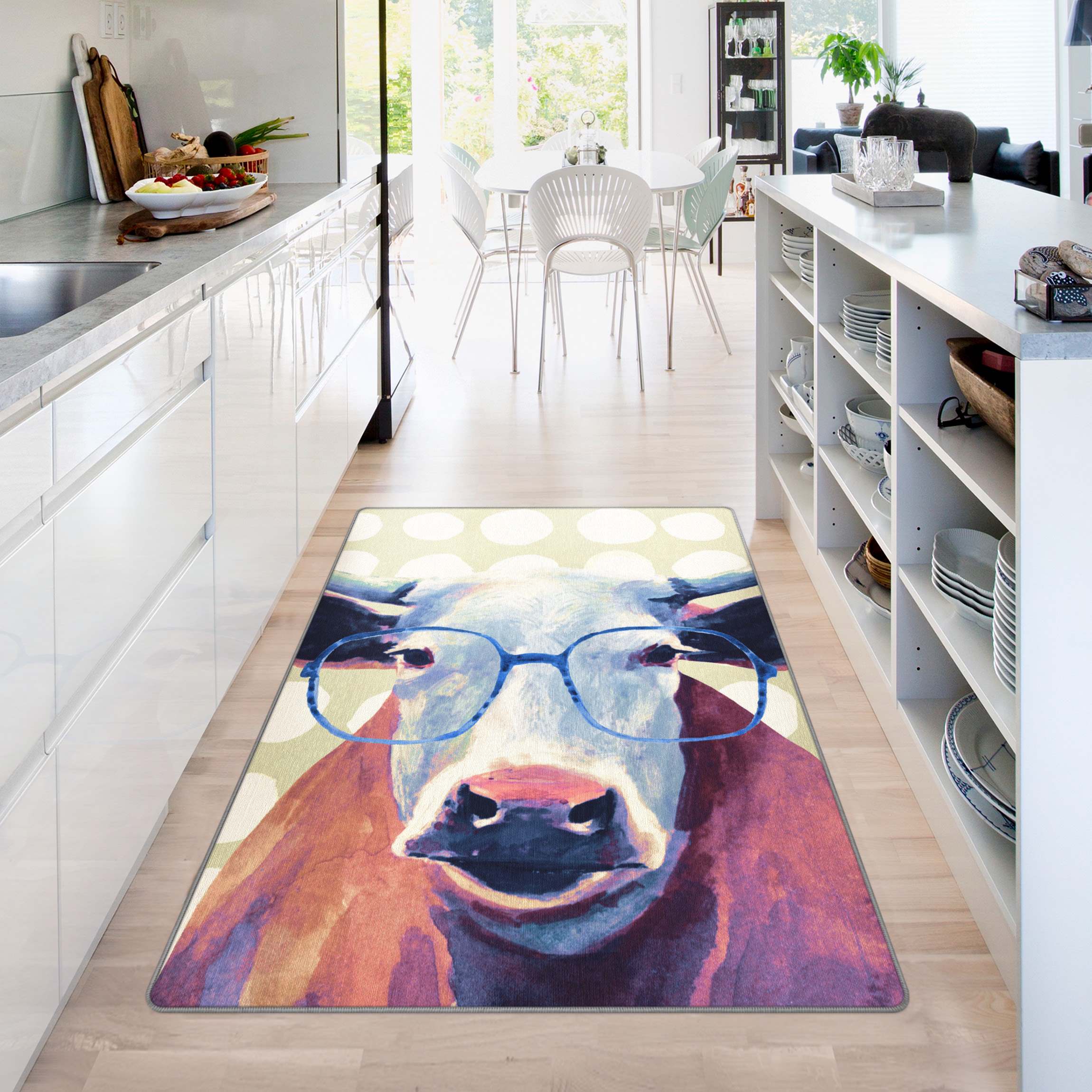 Teppich Bebrillte Tiere - Kuh