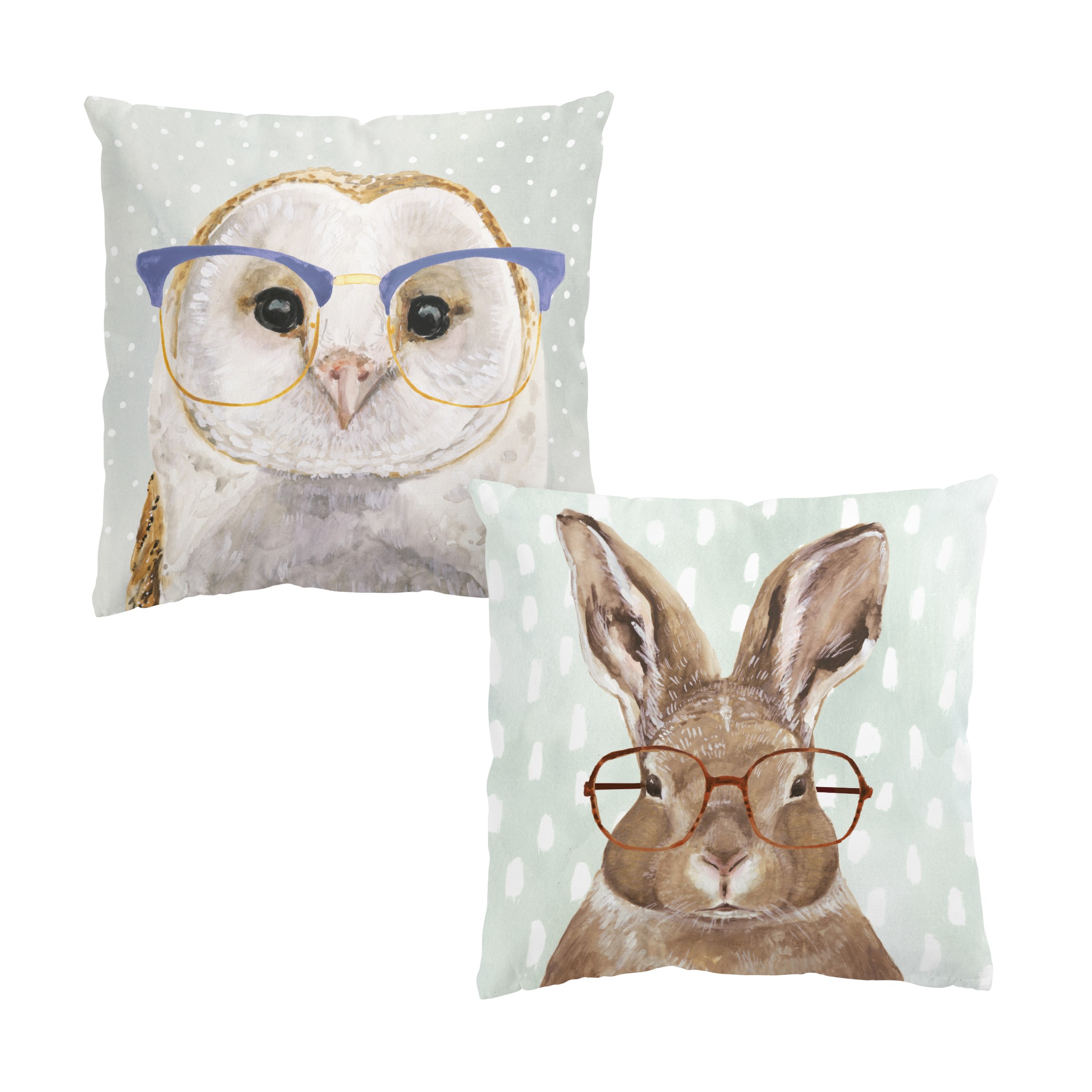 Dekokissen 2er Set Bebrillte Tiere Set I