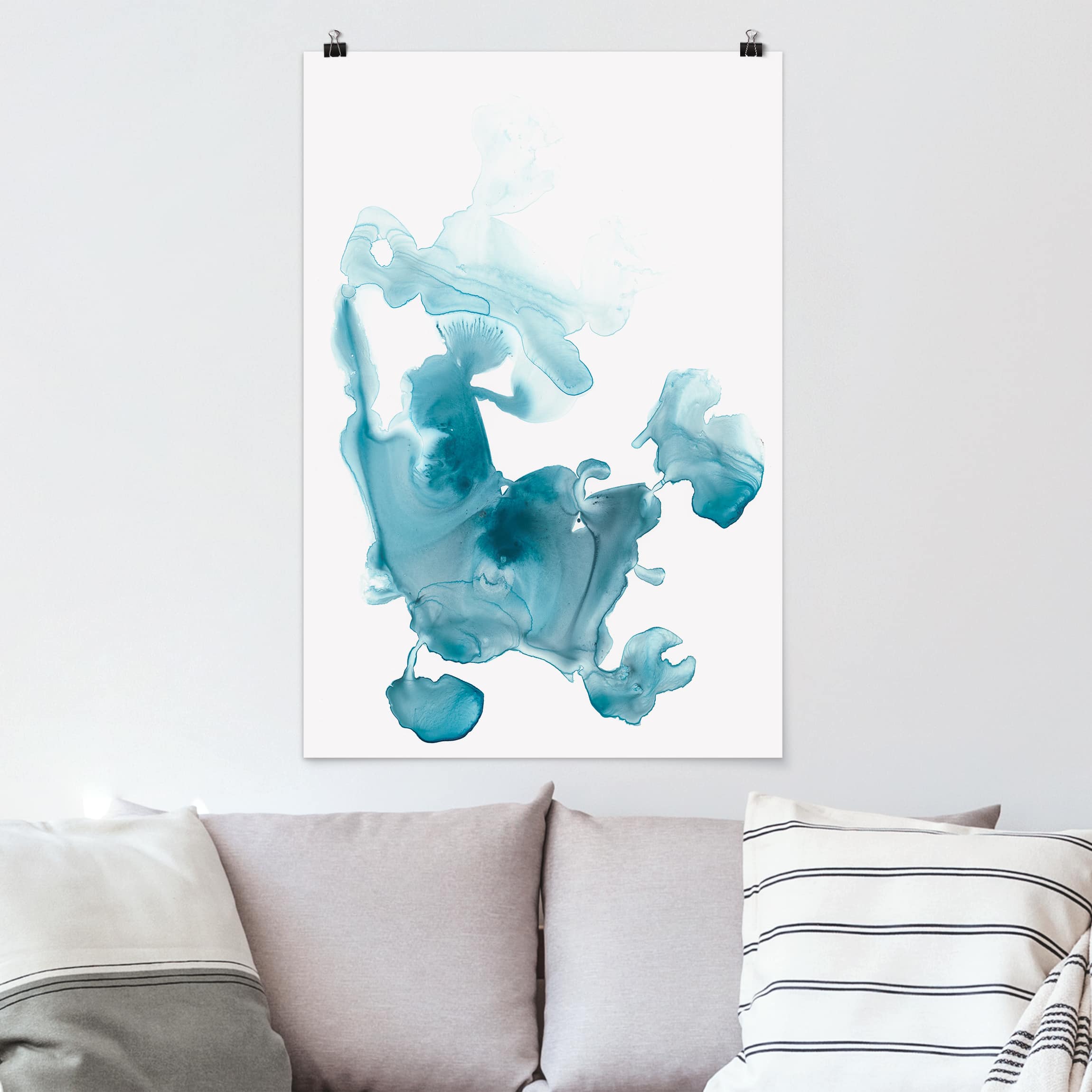 Poster - Hochformat Aquamarin im Dunst II
