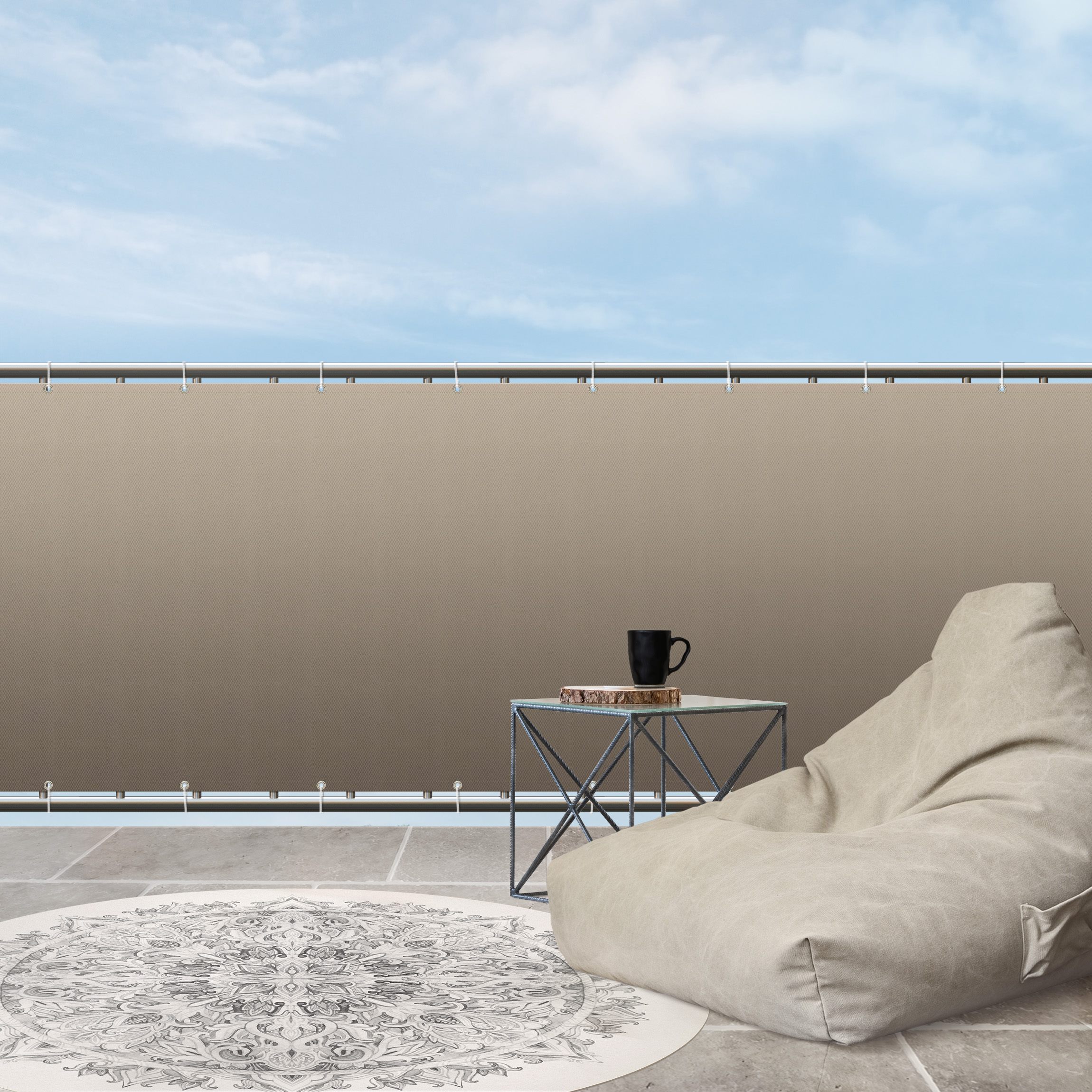Balkon Sichtschutz Beige Farbverlauf
