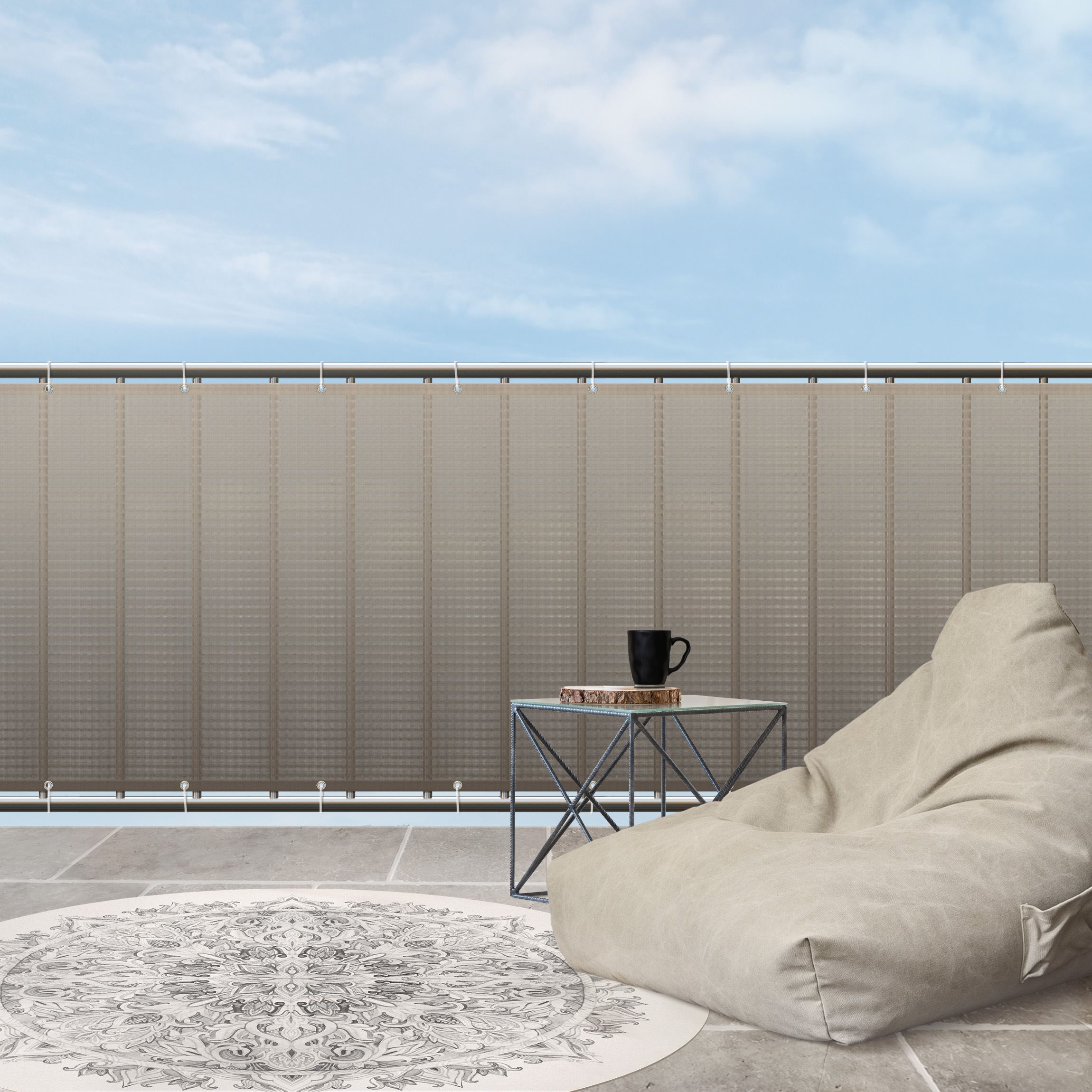 Balkon Sichtschutz Beige Farbverlauf