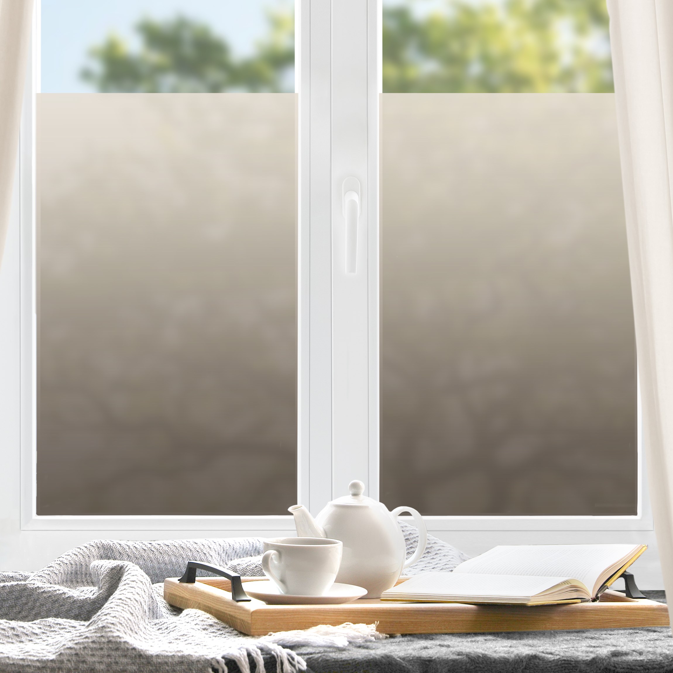 Fensterfolie Beige Farbverlauf