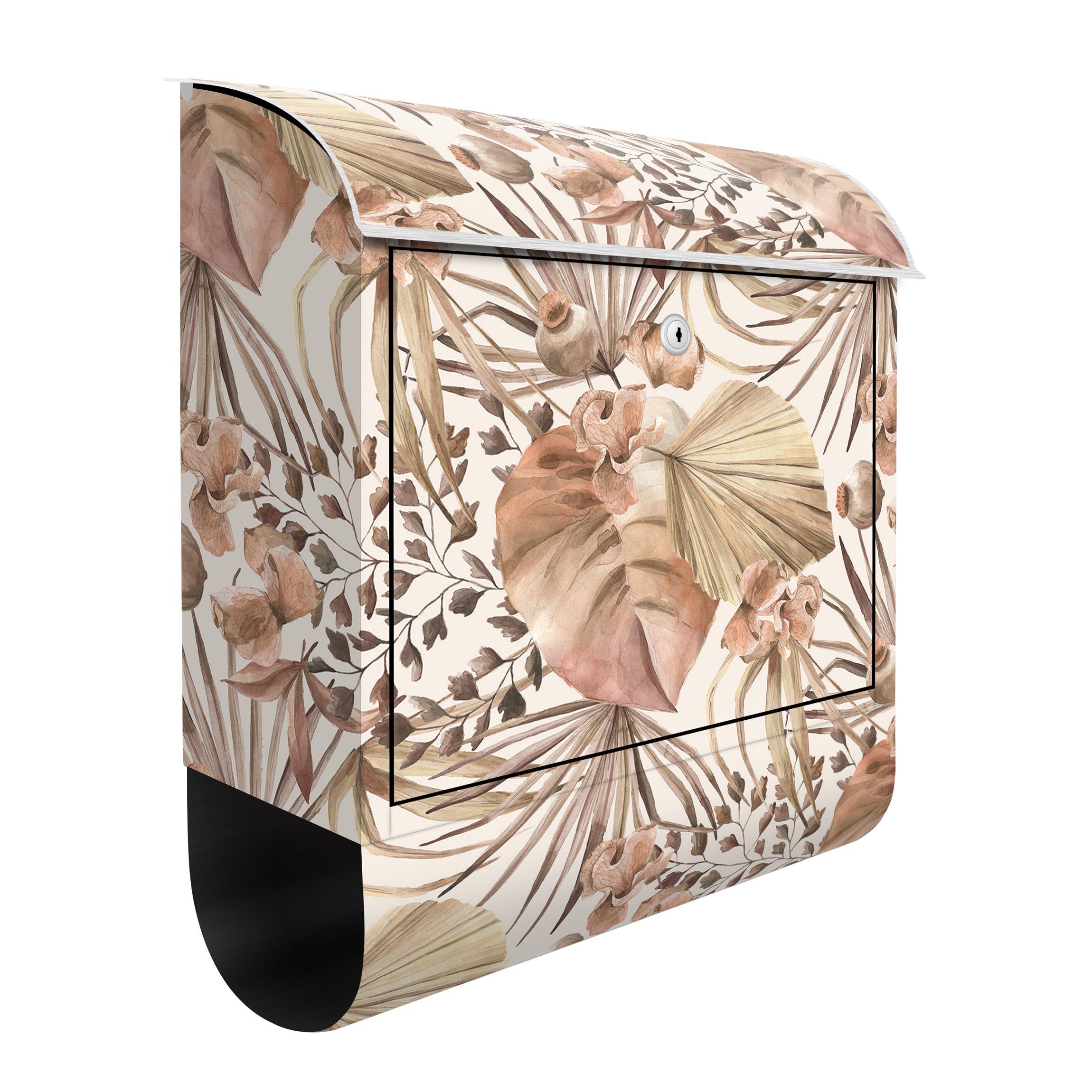 Briefkasten Beige Palmenblätter