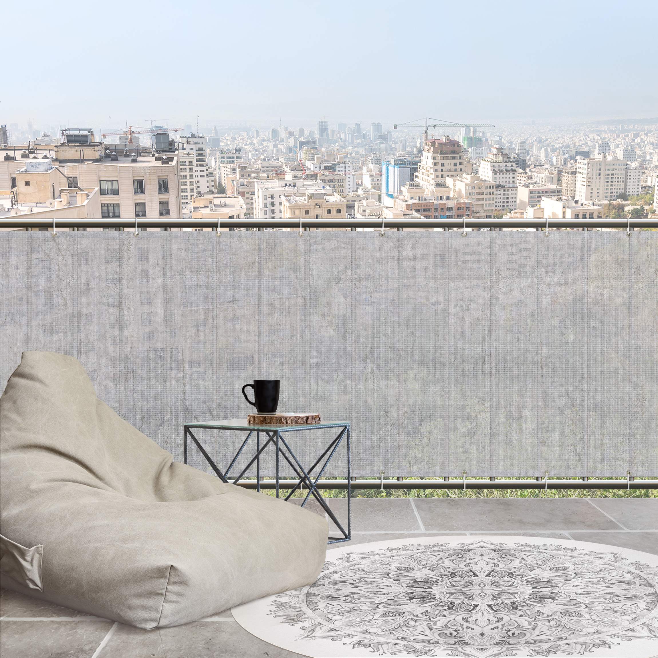 Balkon Sichtschutz Beton Ciré Tapete