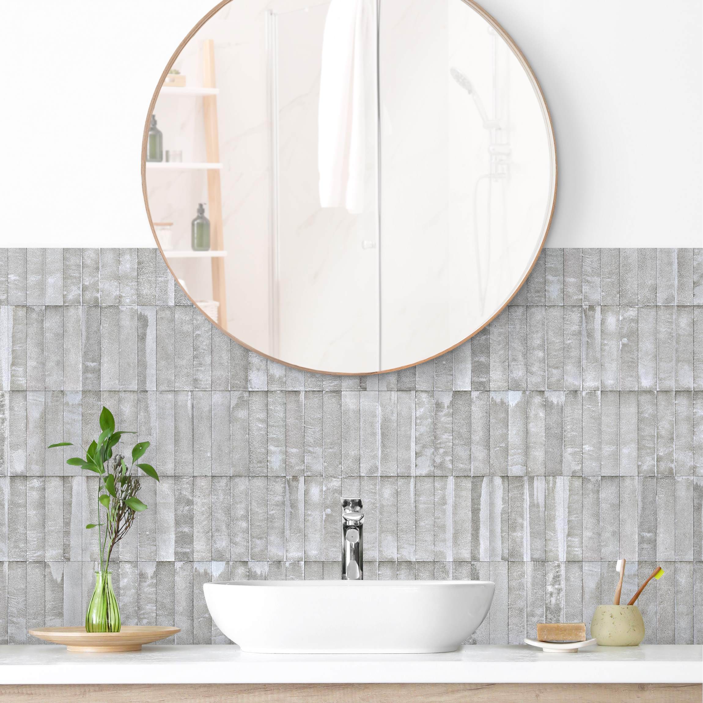 Wandverkleidung Bad Beton Ziegeltapete