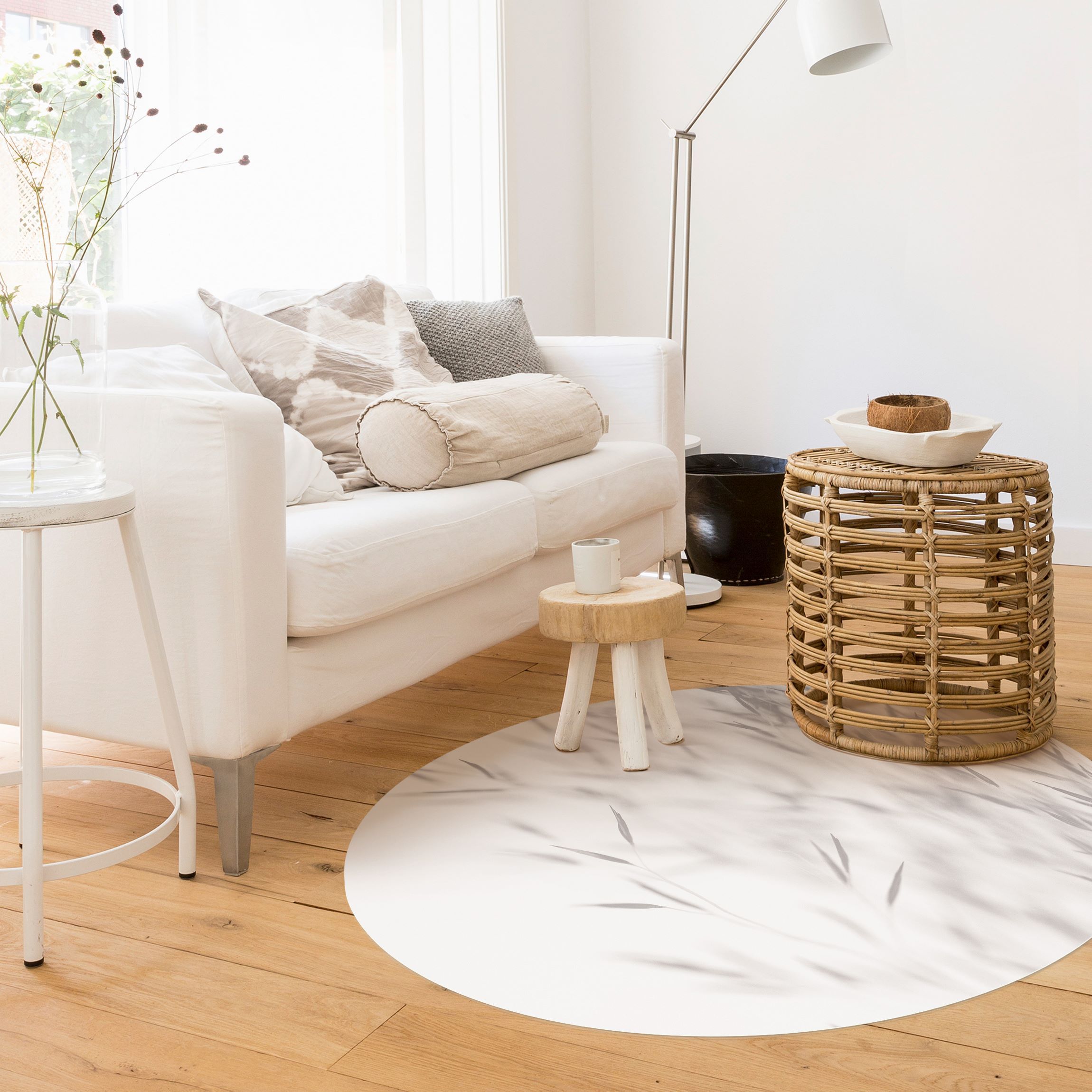 Runder Vinyl-Teppich Bezauberndes Wiesengras