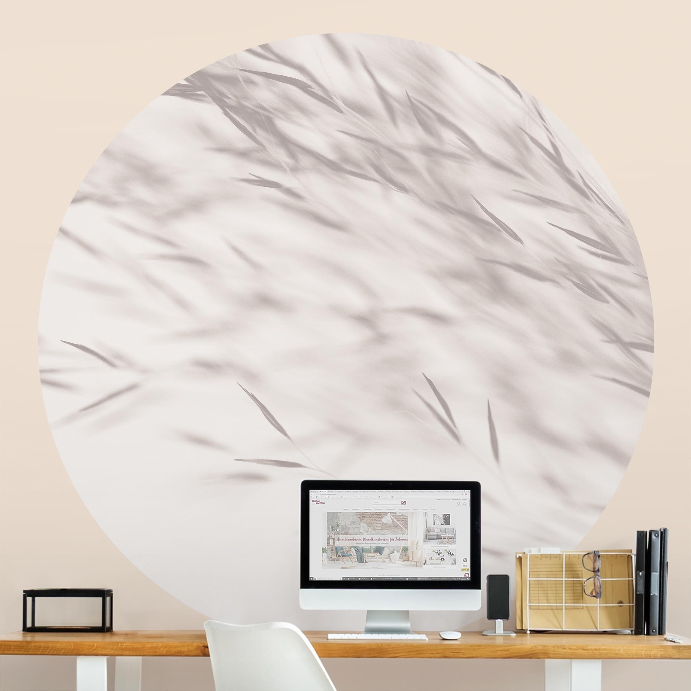 Runde Tapete selbstklebend Bezauberndes Wiesengras