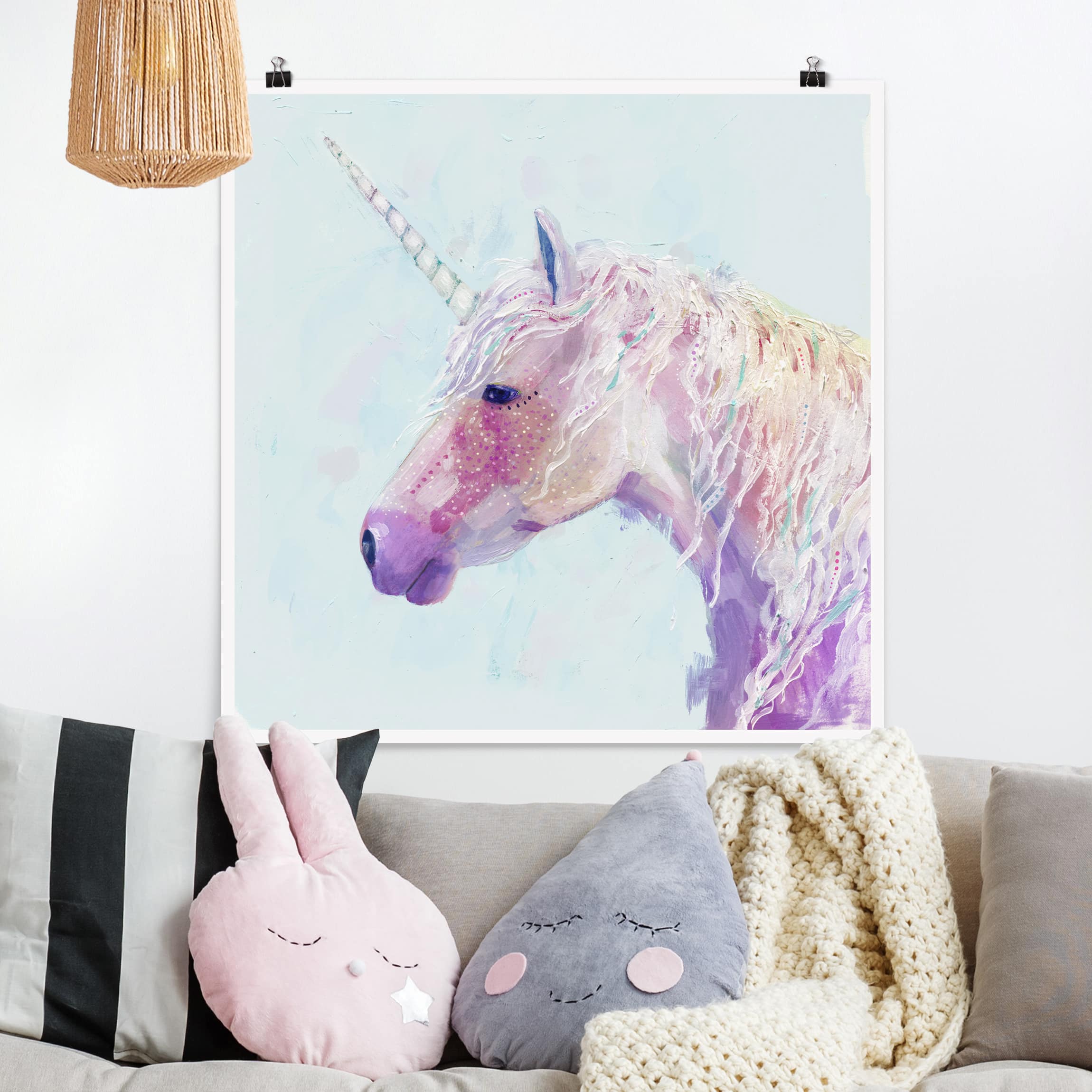 Poster - Quadrat Mystisches Einhorn II