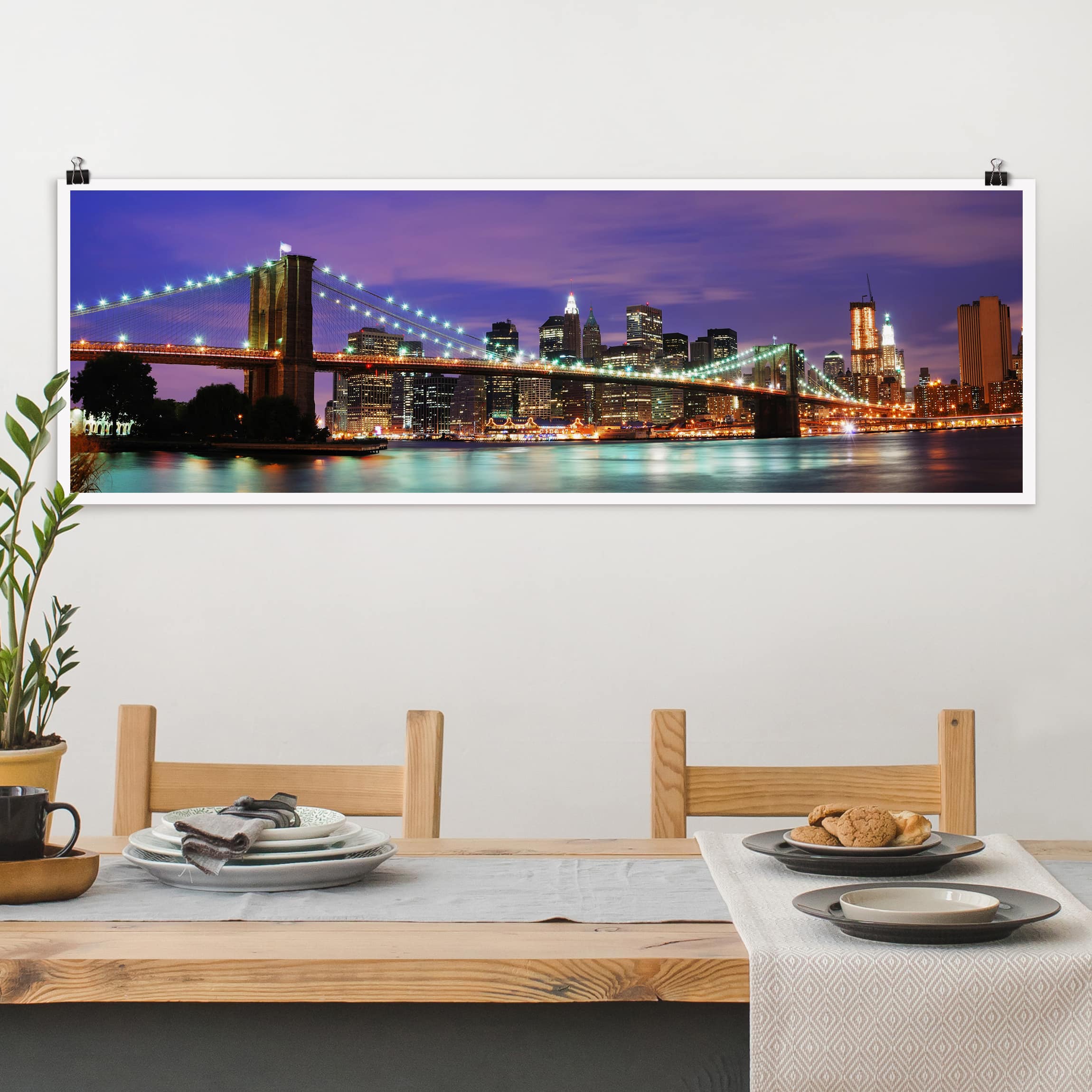 Panorama Poster Architektur & Skyline Brooklyn Bridge in New York City