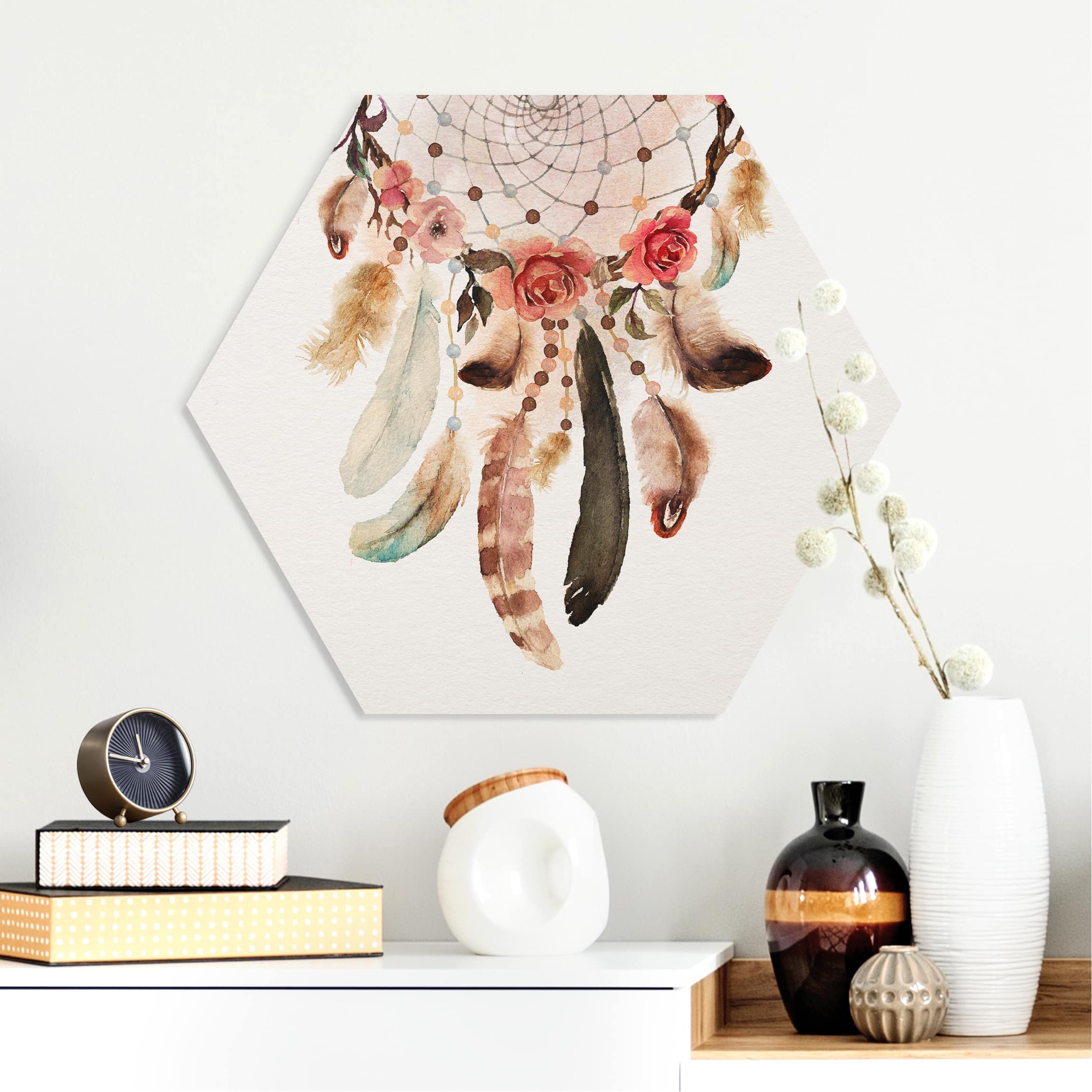 Hexagon-Forexbild Traumfänger mit Perlen