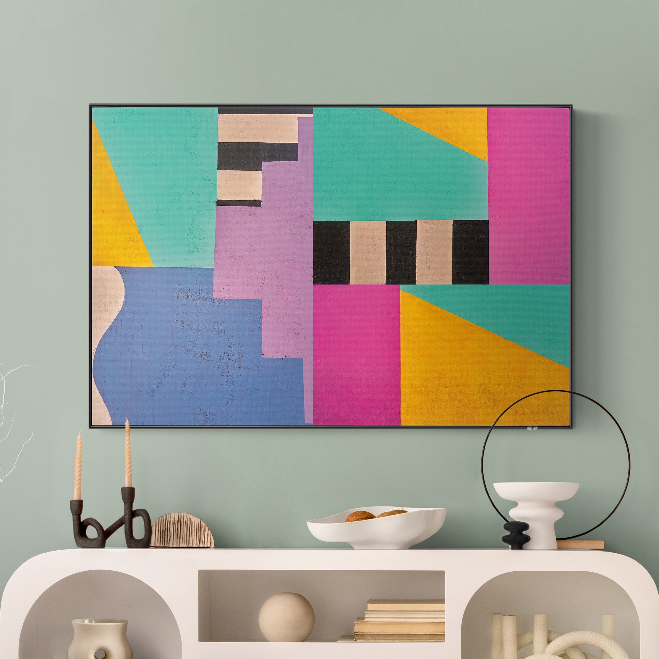 Akustik-Wechselbild Big Bold Color Block Concrete