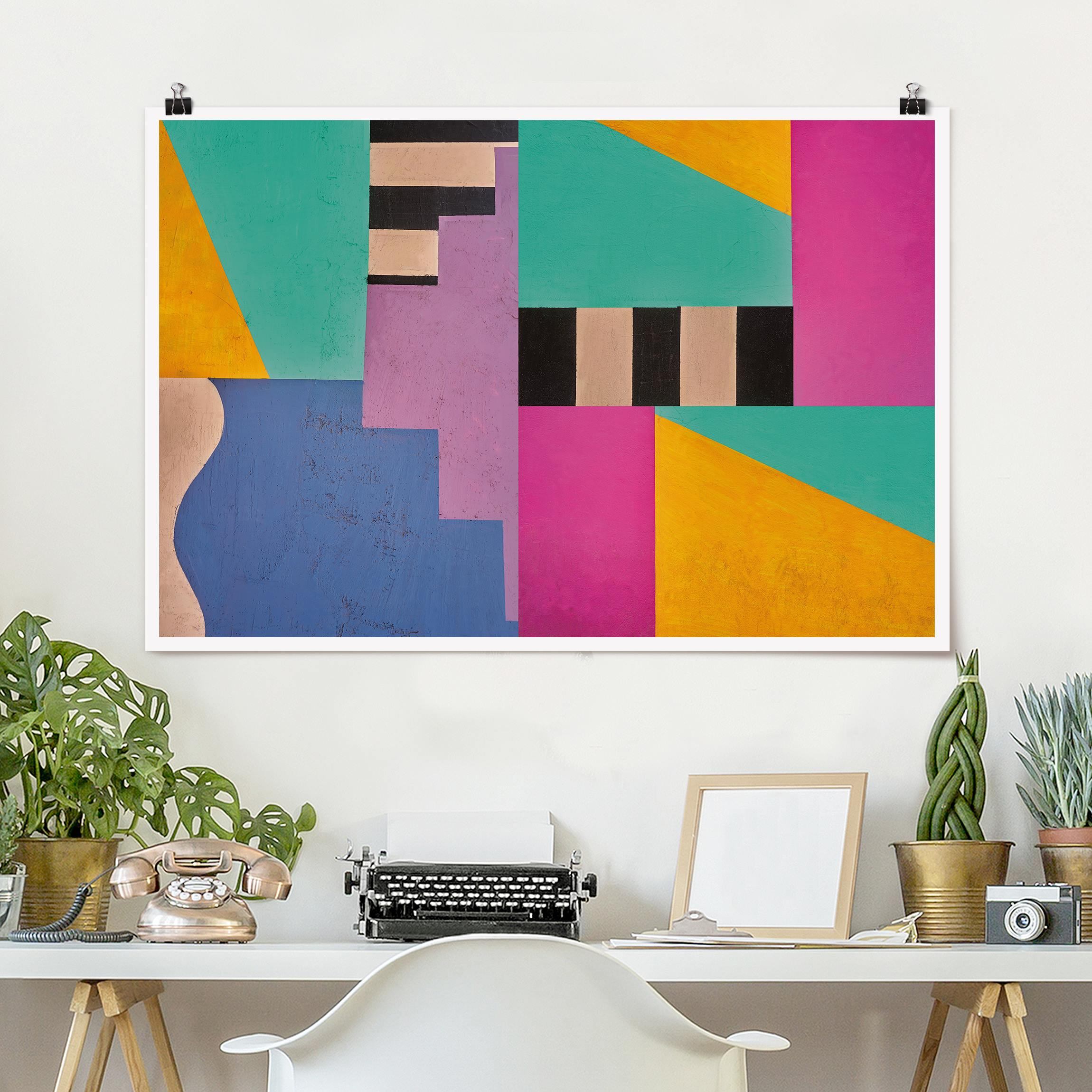 Poster Big Bold Color Block Concrete