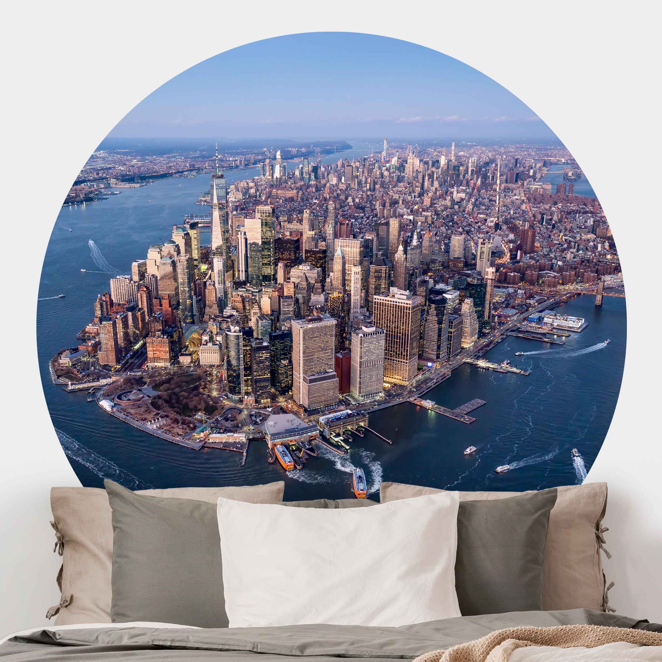 Runde Fototapete selbstklebend Big City Life