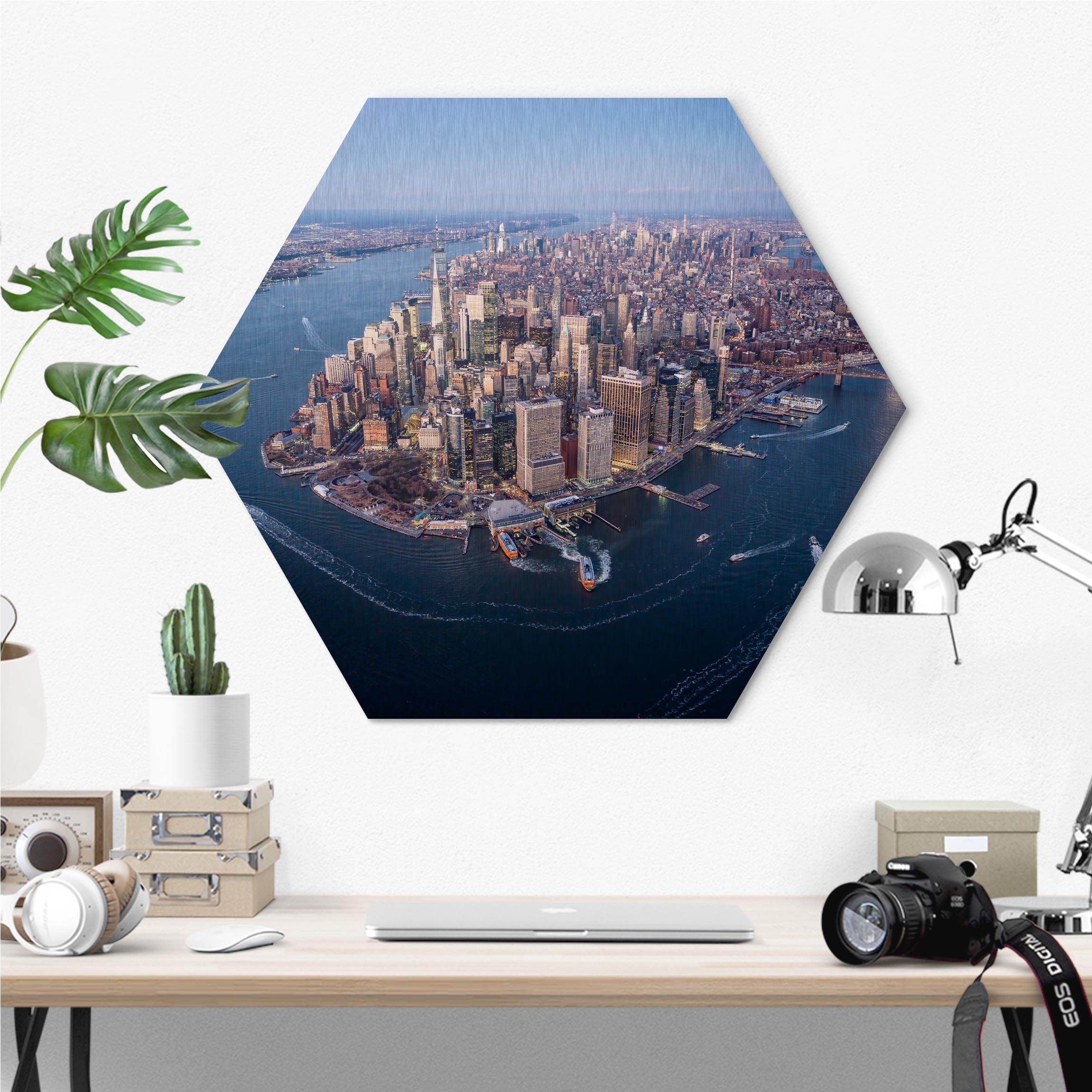 Hexagon-Alu-Dibond Bild Big City Life