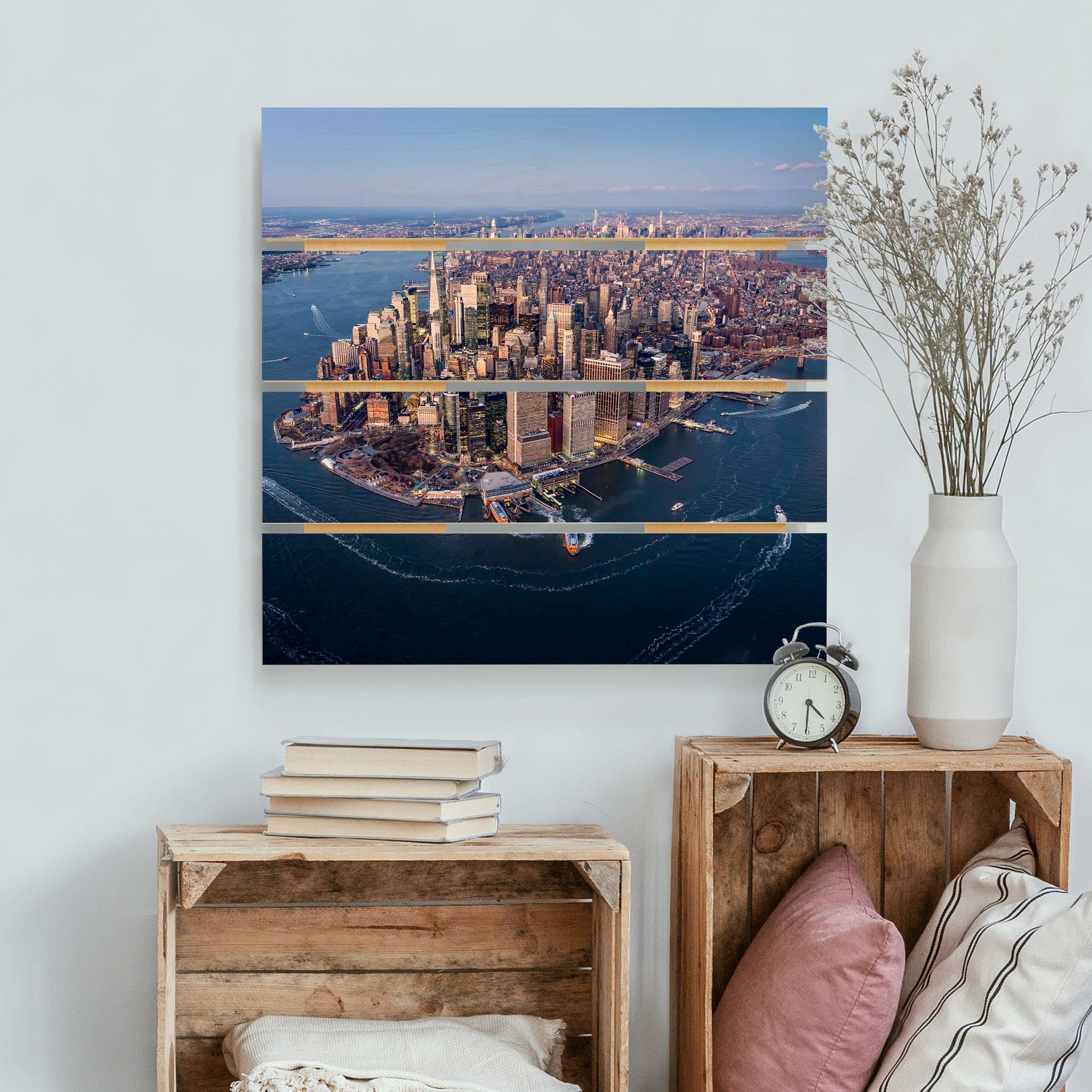 Holzbild Plankenoptik Big City Life