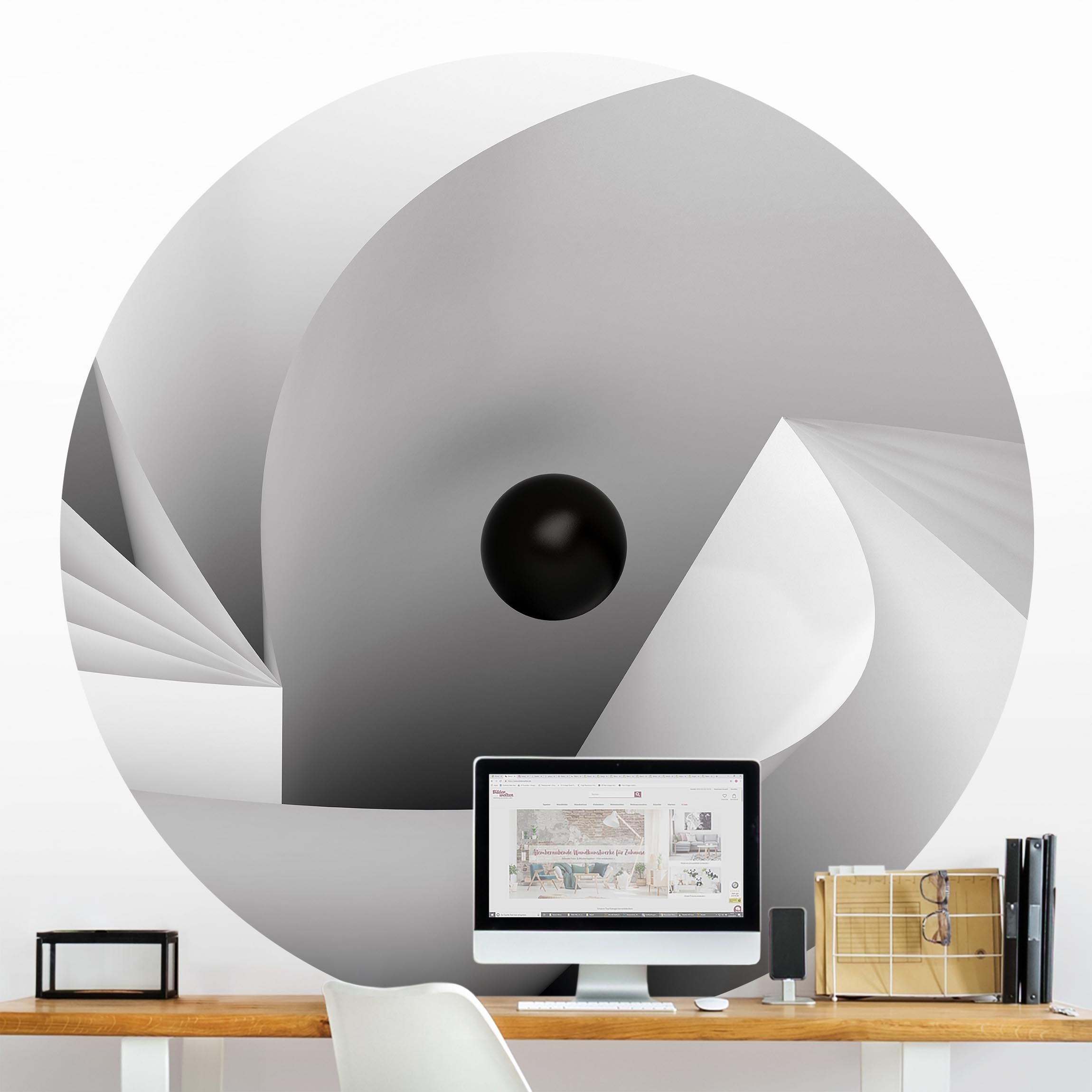 Runde Fototapete selbstklebend Big Eye