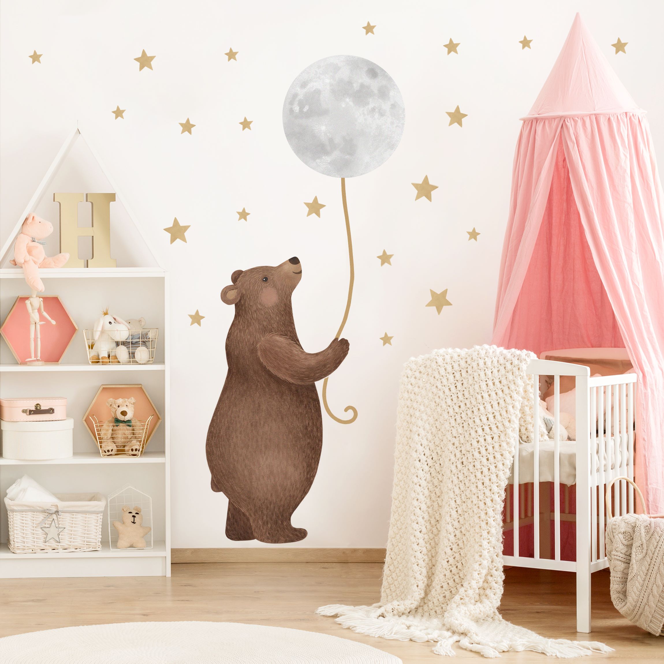 Wandtattoo Bis zum Mond - Sternen Bär
