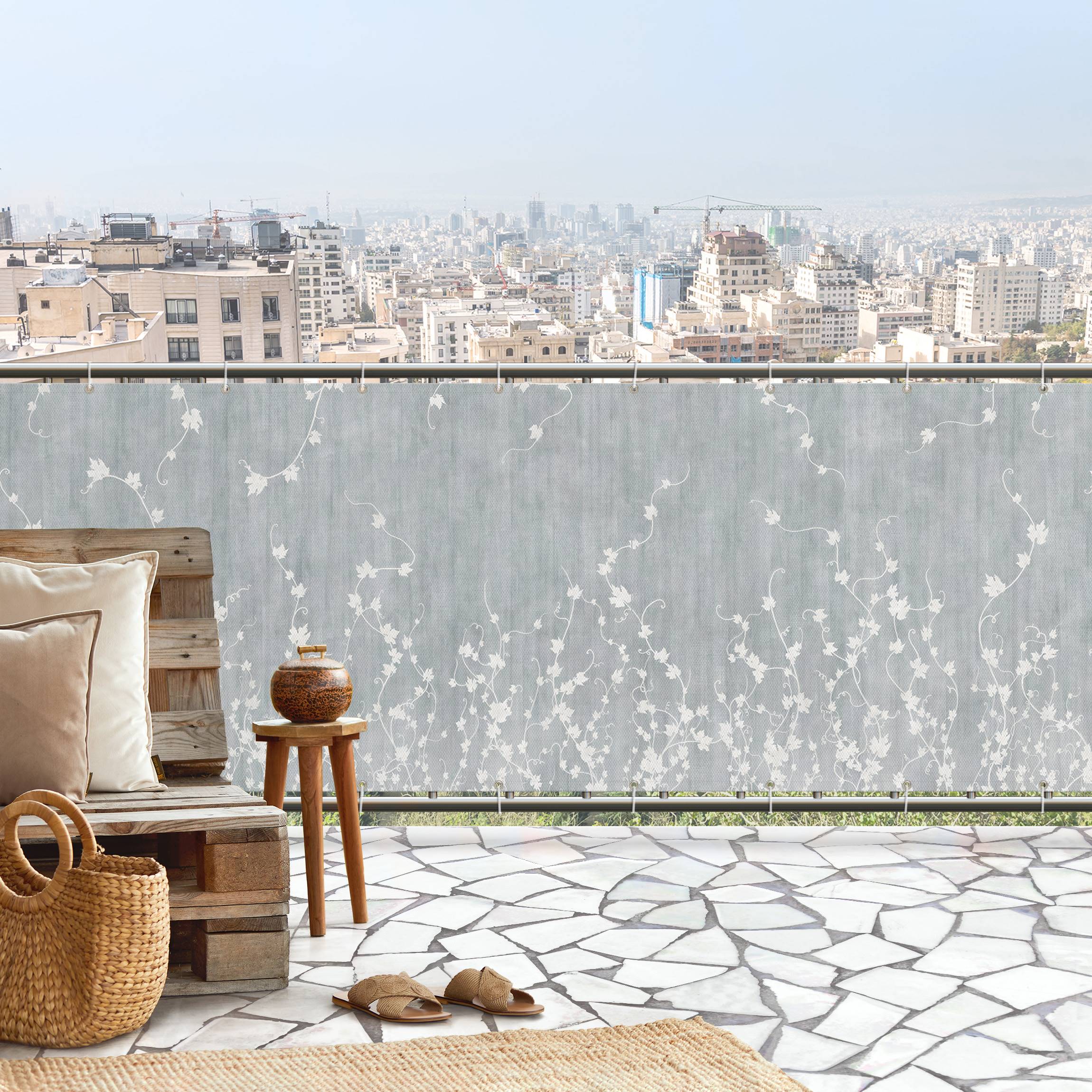 Balkon Sichtschutz Blätterranken