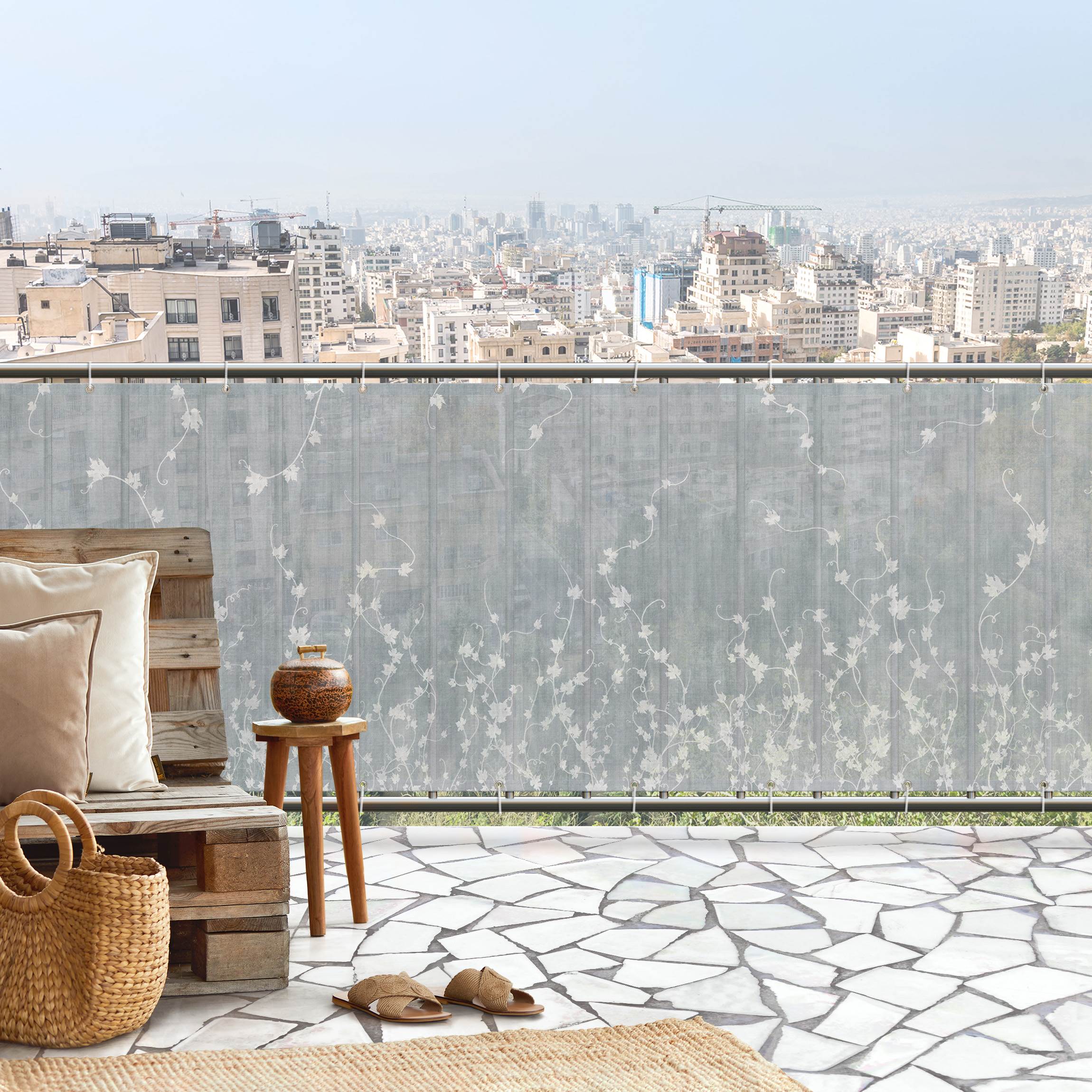 Balkon Sichtschutz Blätterranken