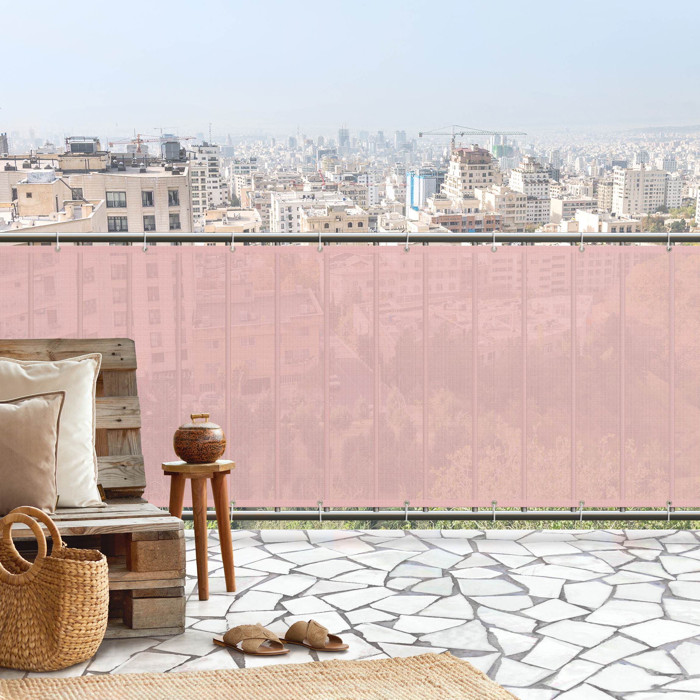 Balkon Sichtschutz Blasses Pink