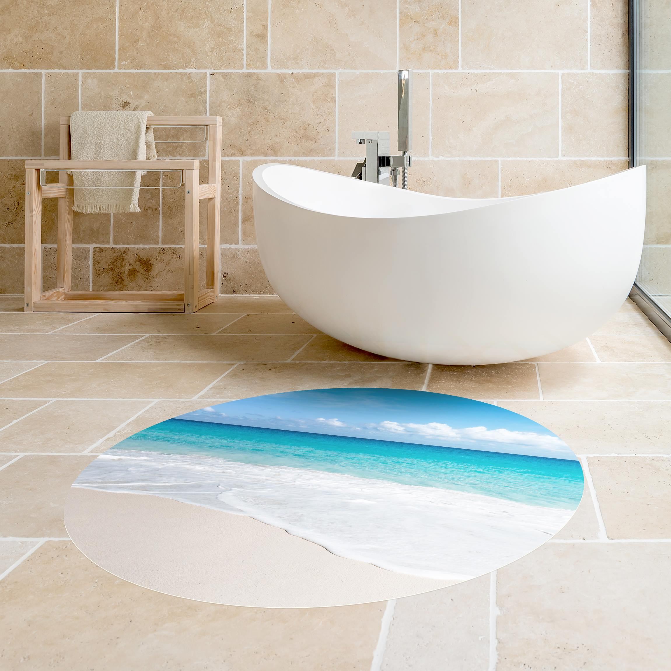 Runder Vinyl-Teppich Blaue Welle