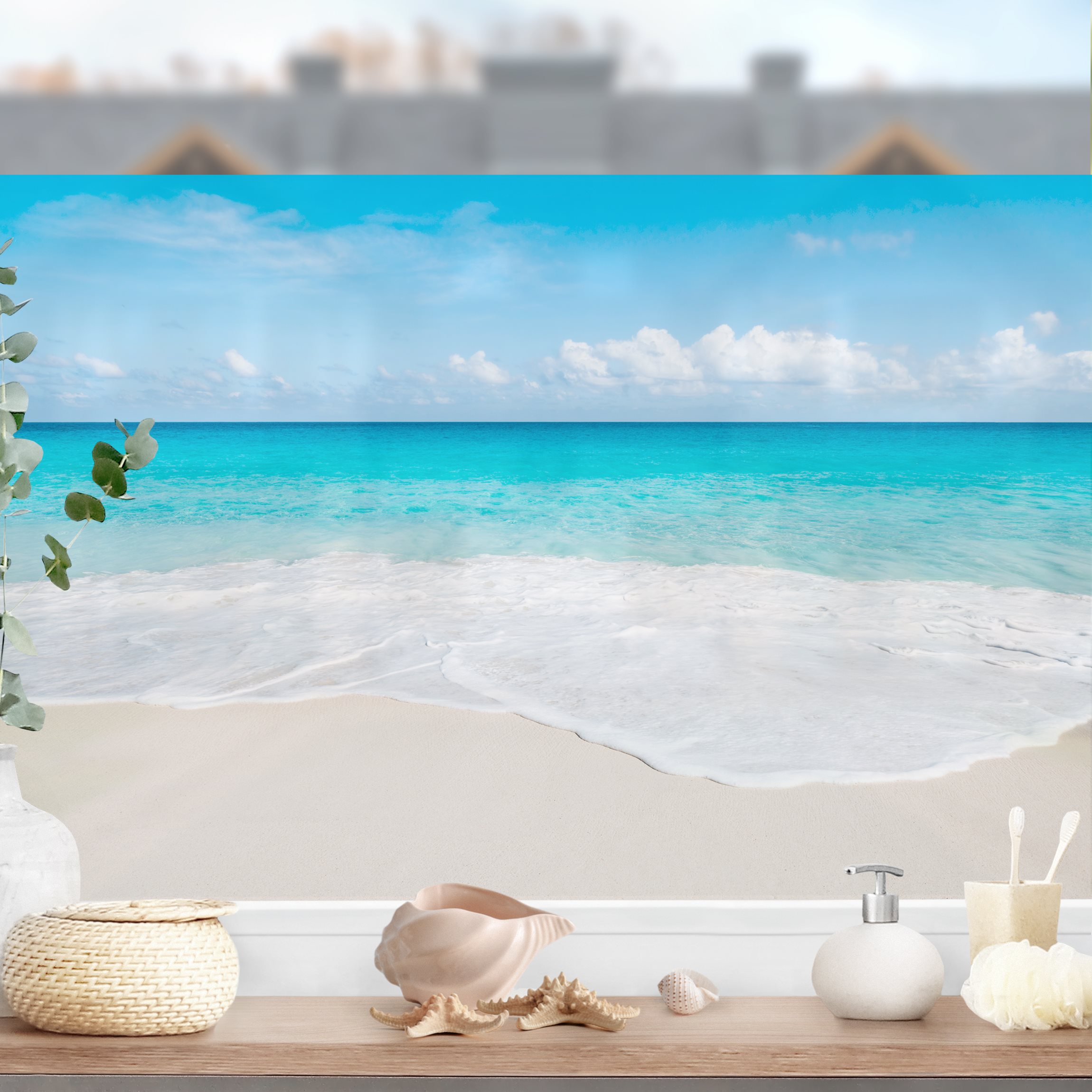 Fensterfolie Blaue Welle