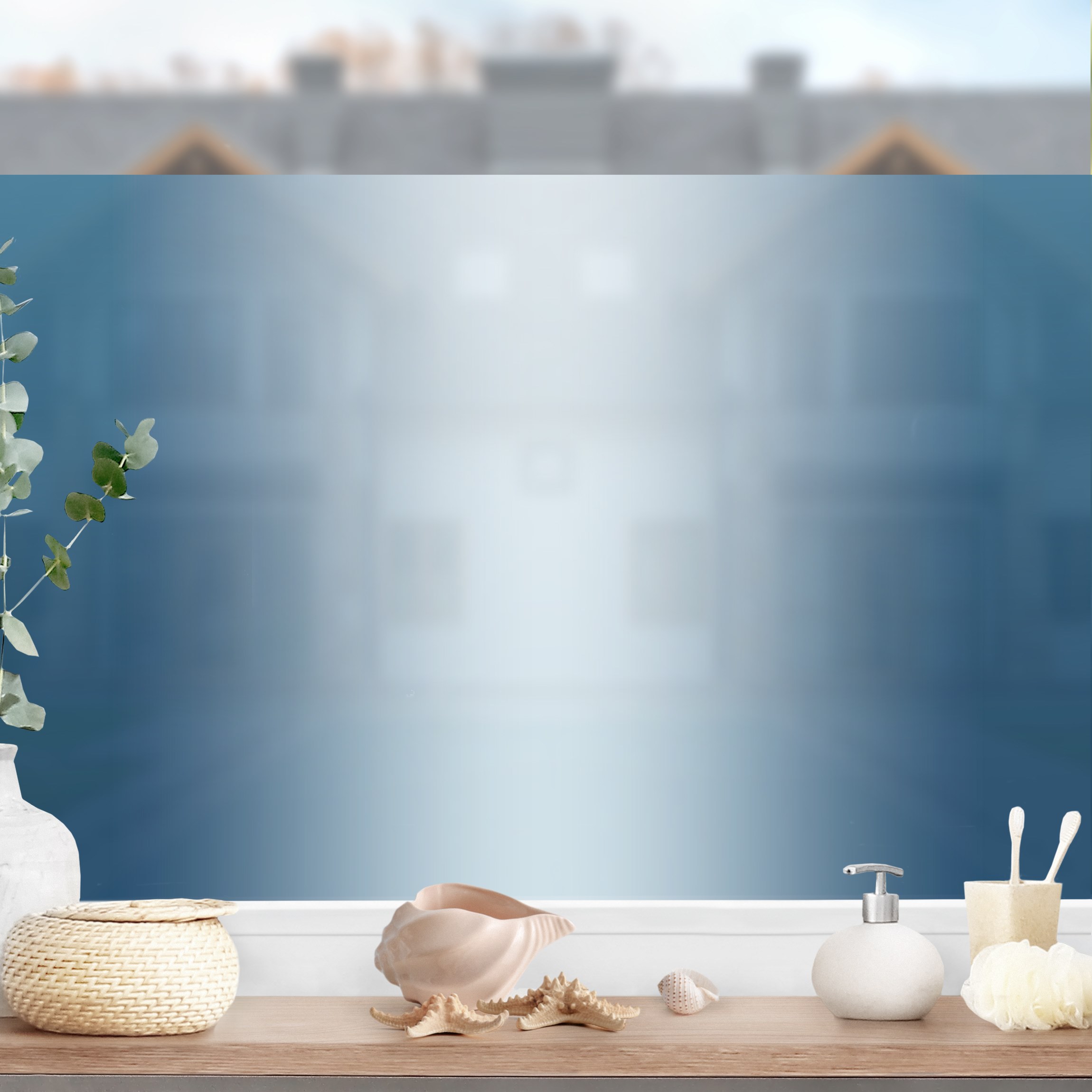 Fensterfolie Blauer Vertikaler Farbverlauf