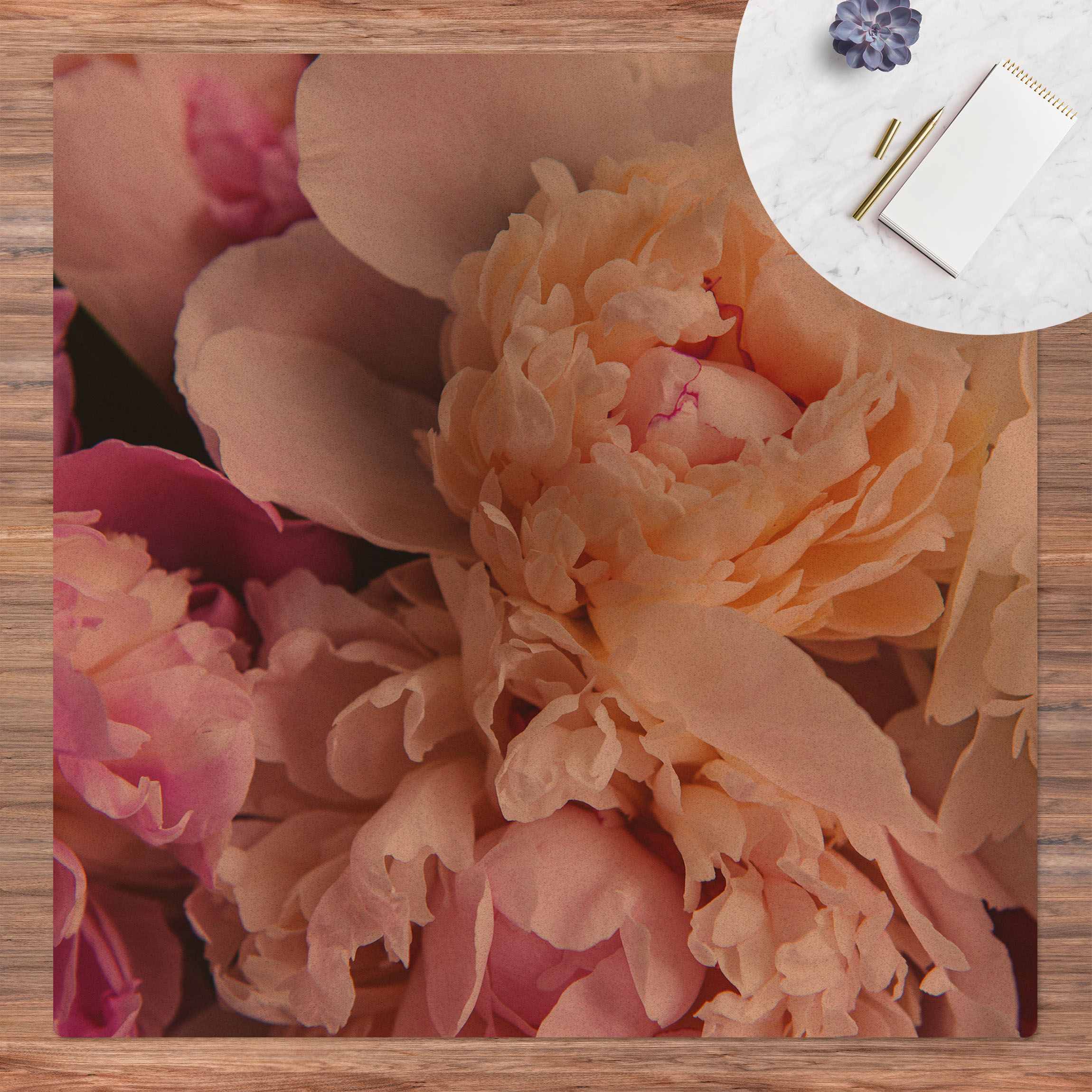 Kork-Teppich Blühende Pfingstrosen