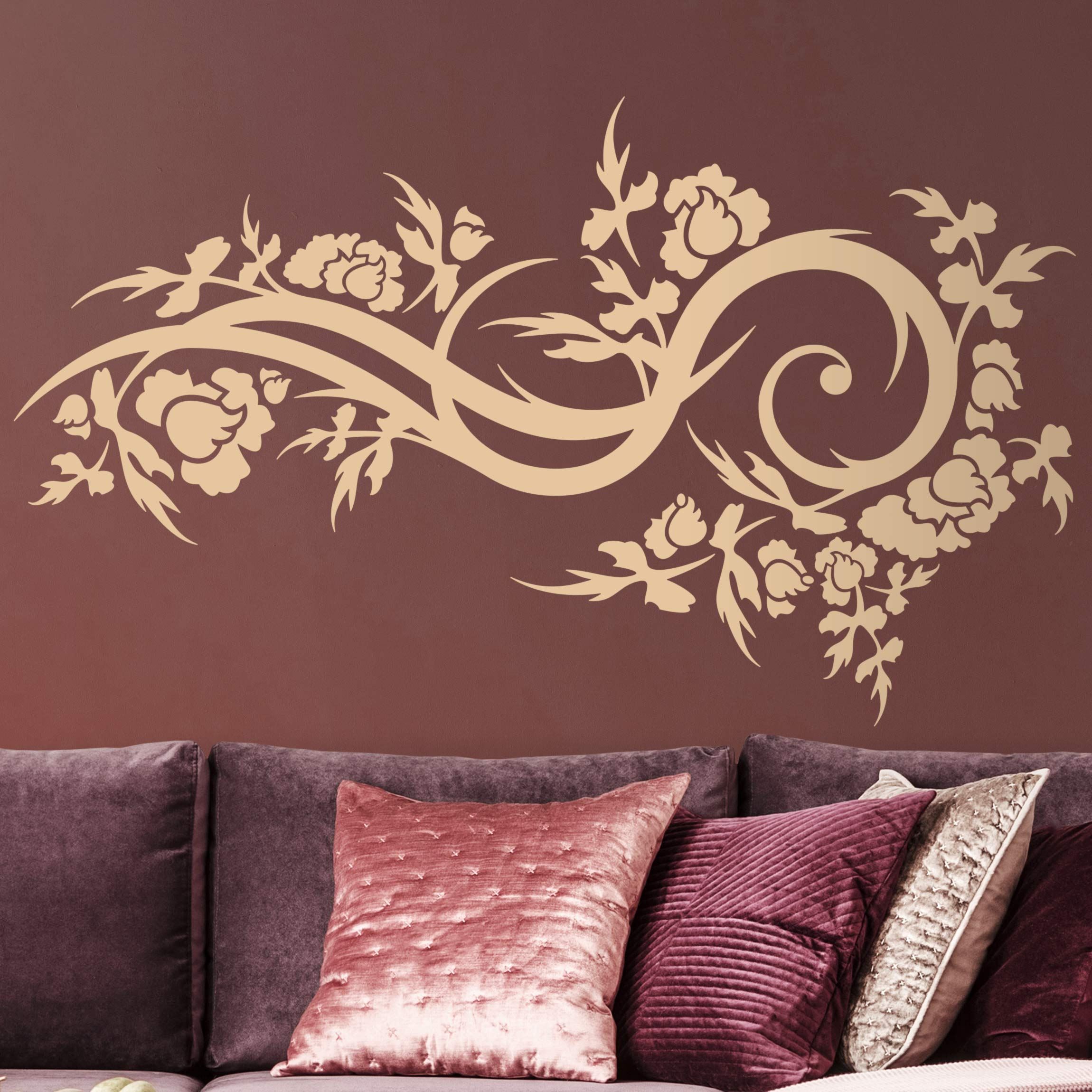 Wandtattoo Blumen Blütenwelle