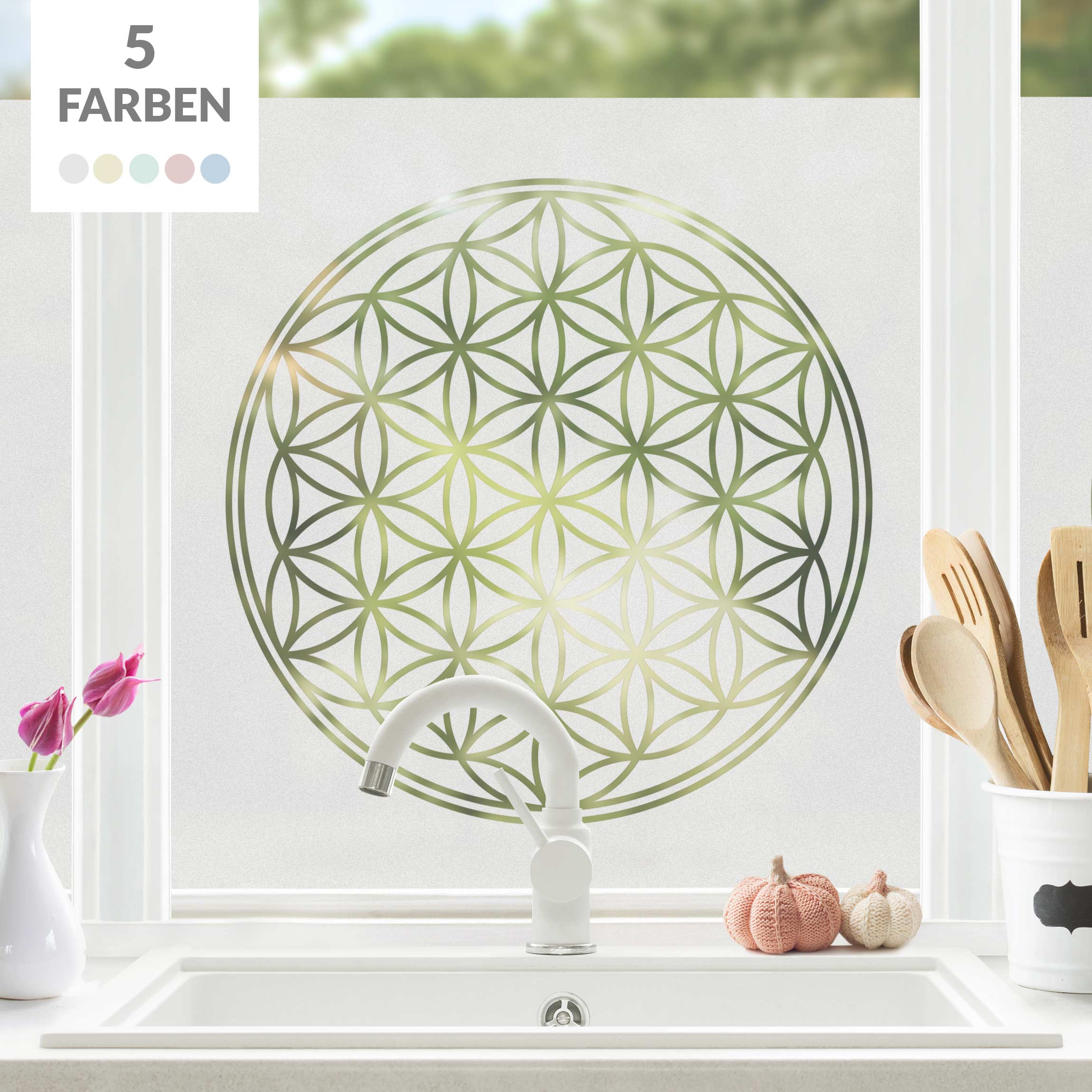 Fensterfolie Sichtschutz Blume des Lebens II