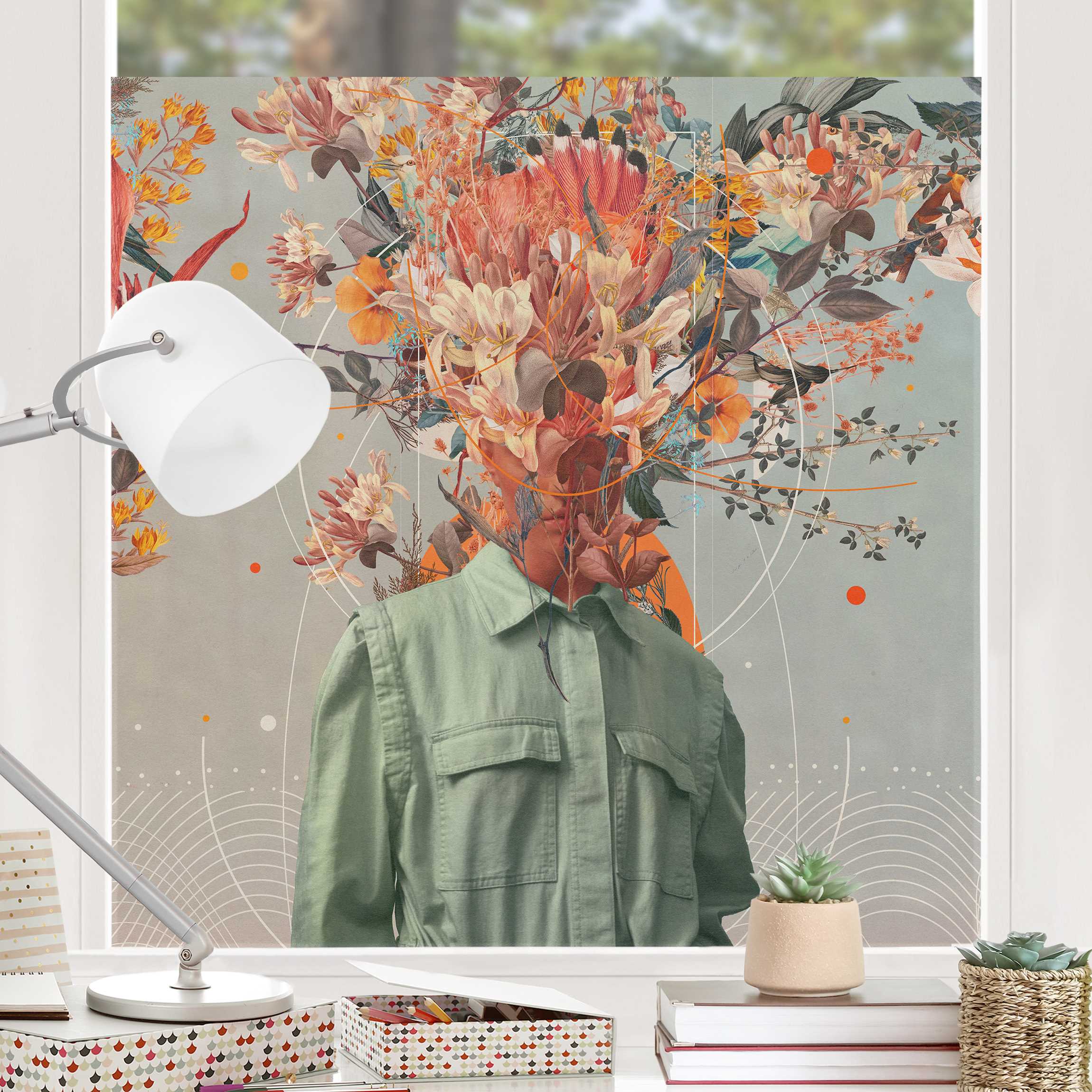 Fensterfolie Blumen Porträt - Blüten in Orange