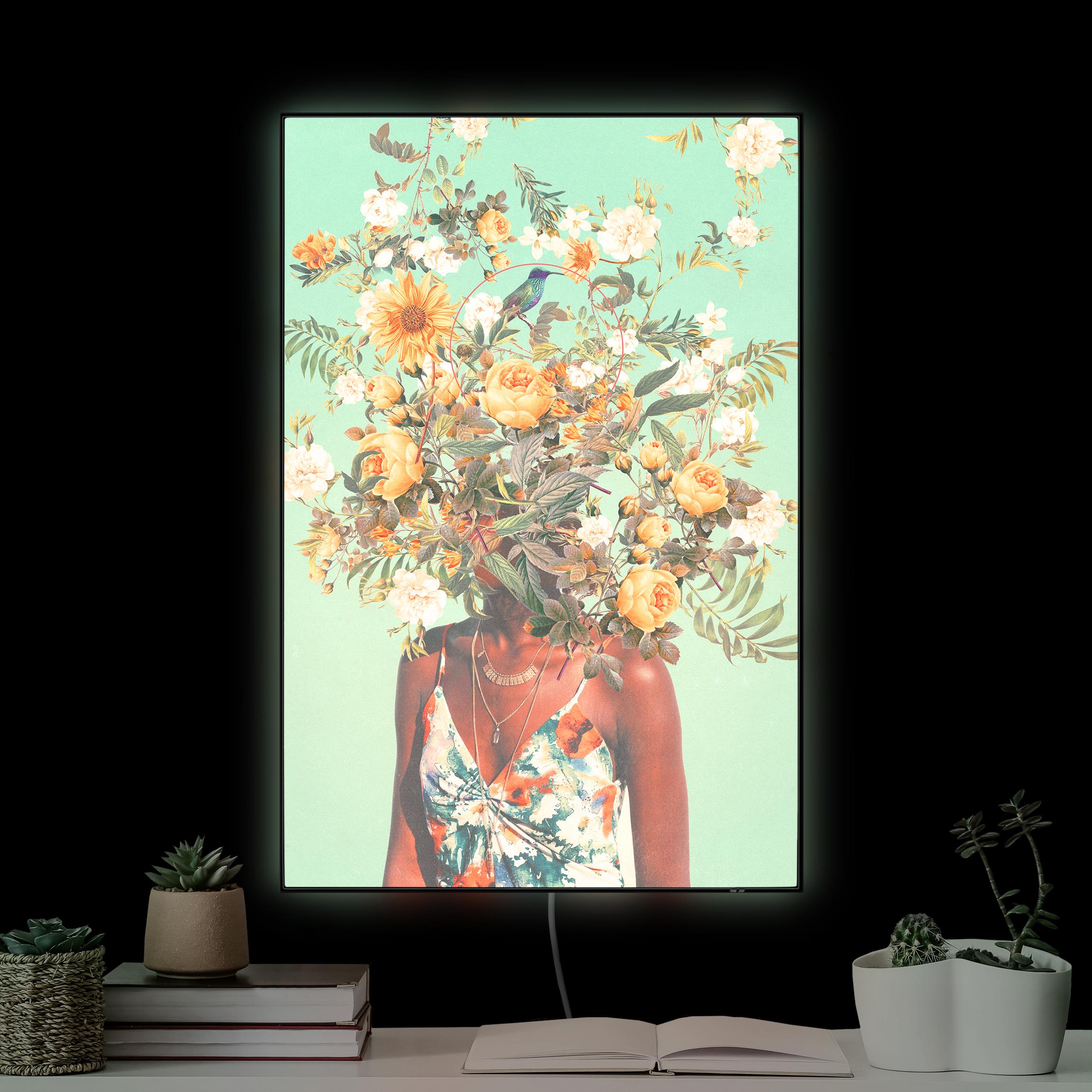 LED-Wechselbild Blumen Porträt - Gelbe Rosen