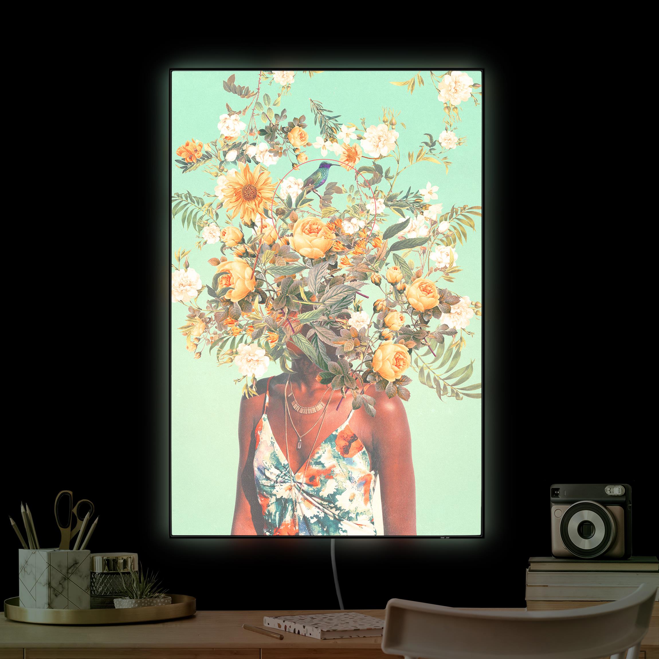 LED-Wechselbild Blumen Porträt - Gelbe Rosen