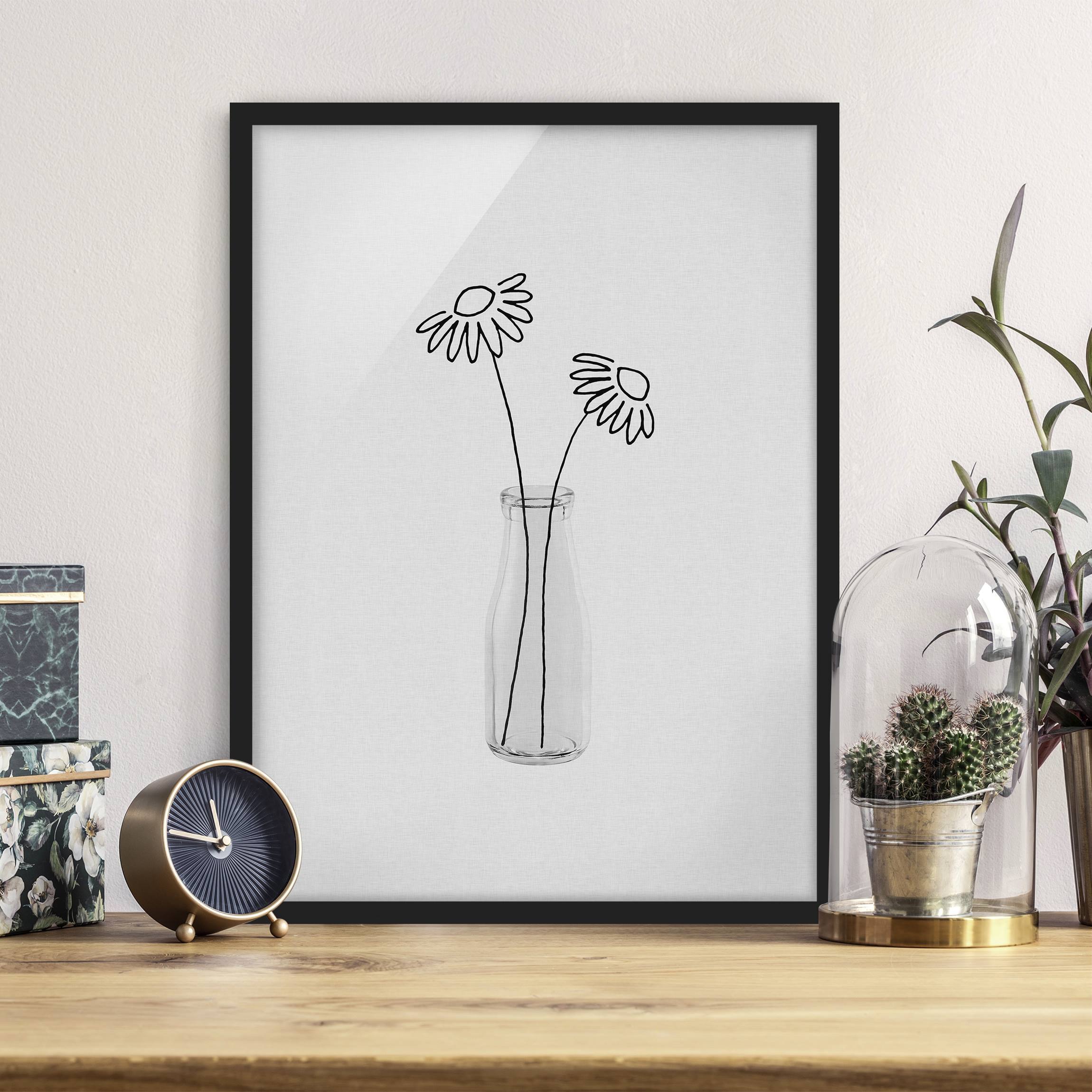 Bild mit Rahmen Blumen Stillleben